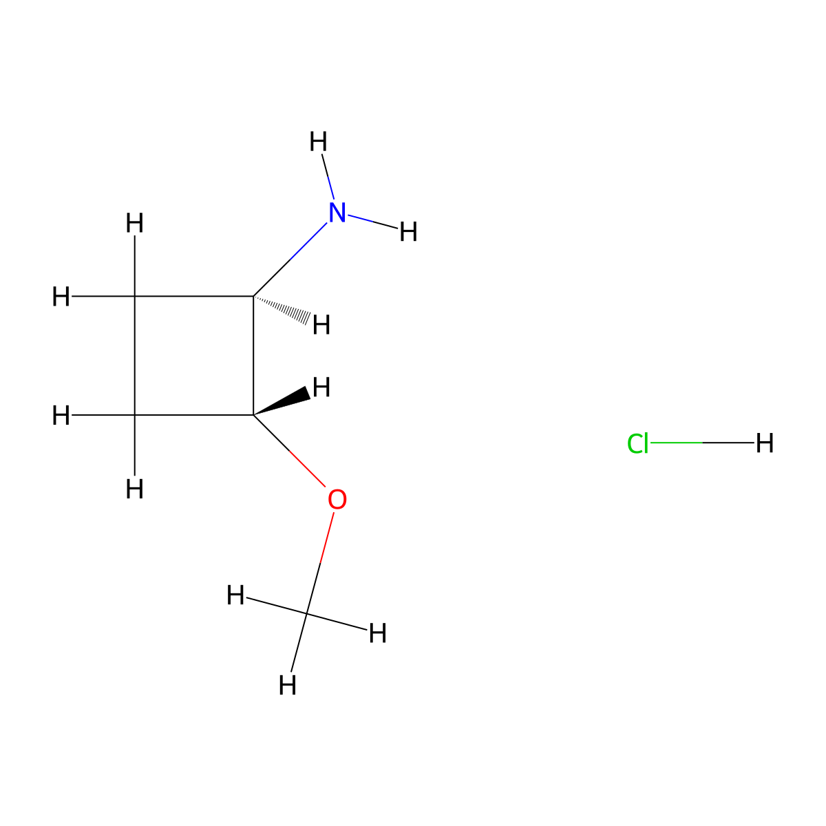rac-(1R,2R)-2-methoxycyclobutan-1-amine hydrochloride molecular structure, CAS 2226828-67-5