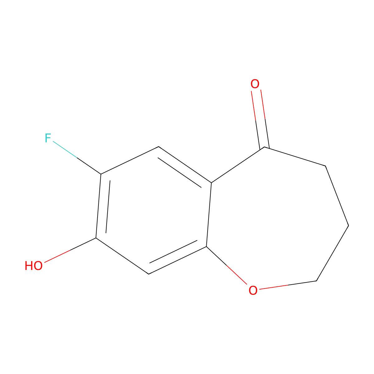 7-Fluoro-8-hydroxy-3,4-dihydrobenzo[b]oxepin-5(2H)-one molecular structure, CAS 2226905-06-0