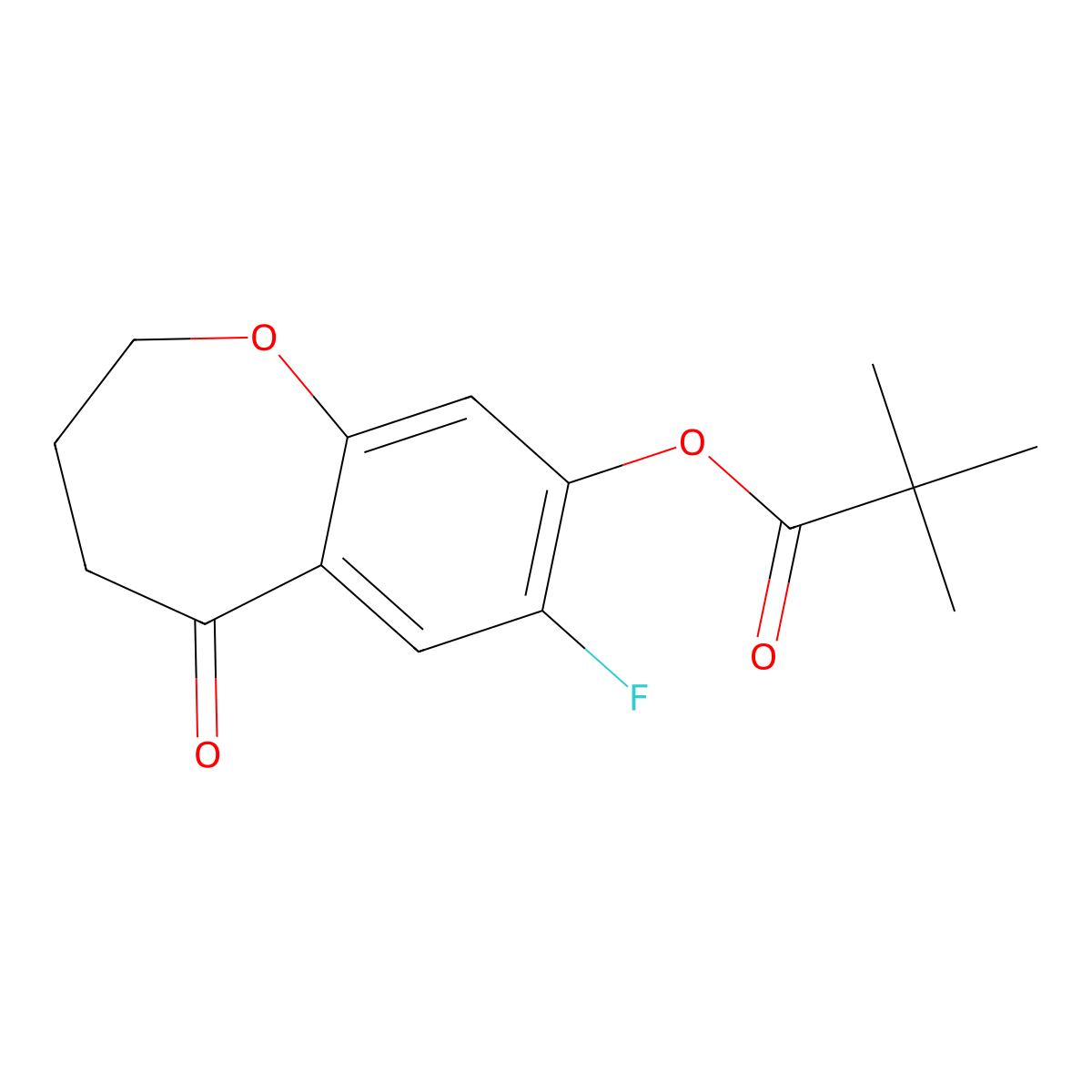 7-Fluoro-5-oxo-2,3,4,5-tetrahydrobenzo[b]oxepin-8-yl pivalate molecular structure, CAS 2226905-07-1