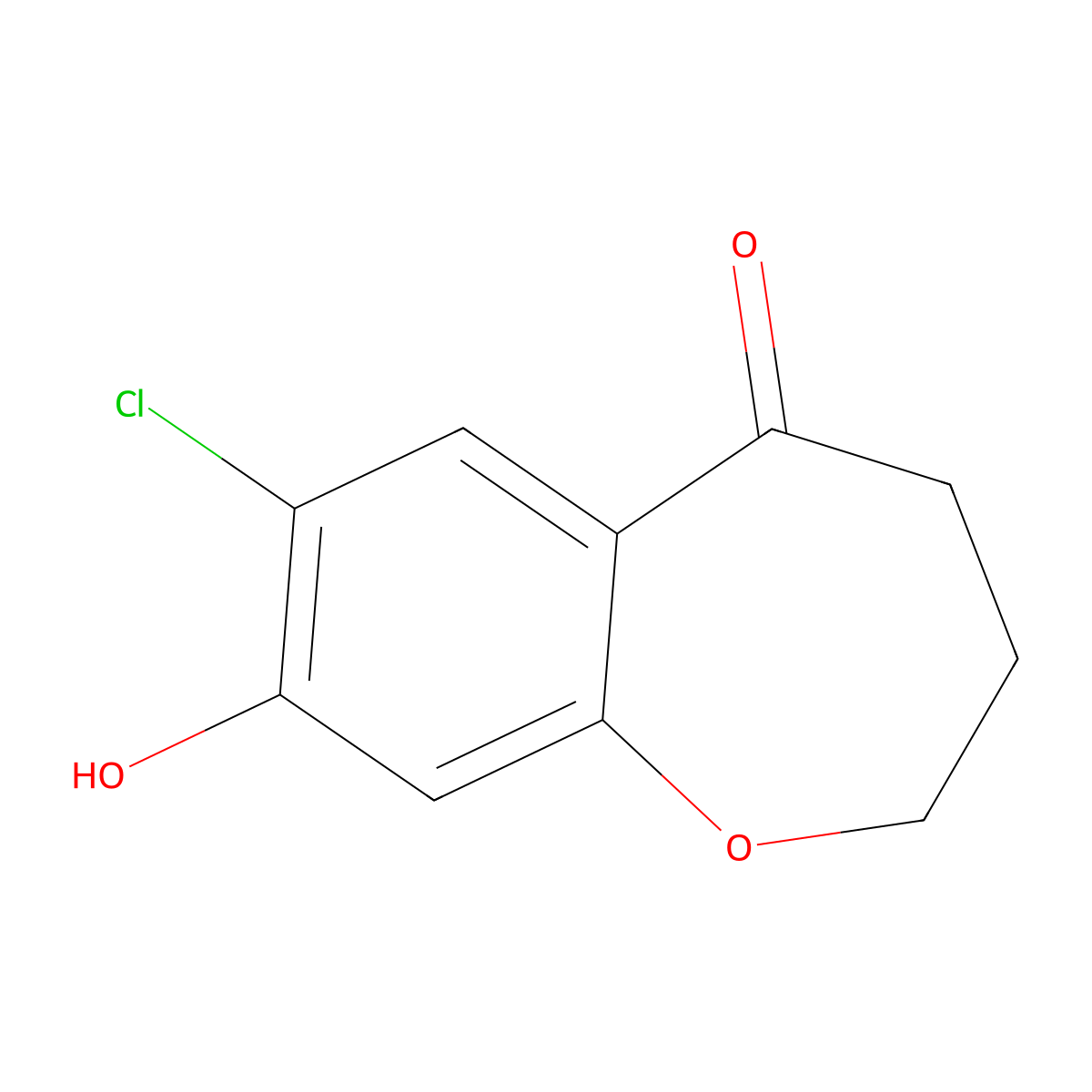 7-Chloro-8-hydroxy-3,4-dihydrobenzo[b]oxepin-5(2H)-one molecular structure, CAS 2226905-12-8