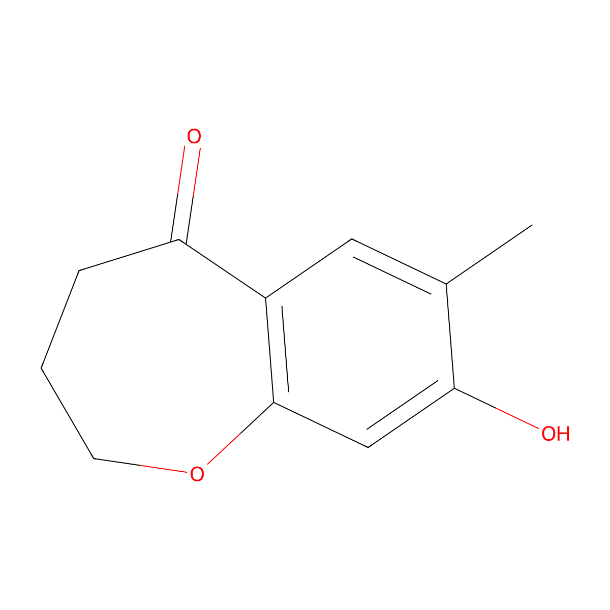 8-Hydroxy-7-methyl-3,4-dihydrobenzo[b]oxepin-5(2H)-one molecular structure, CAS 2226905-18-4