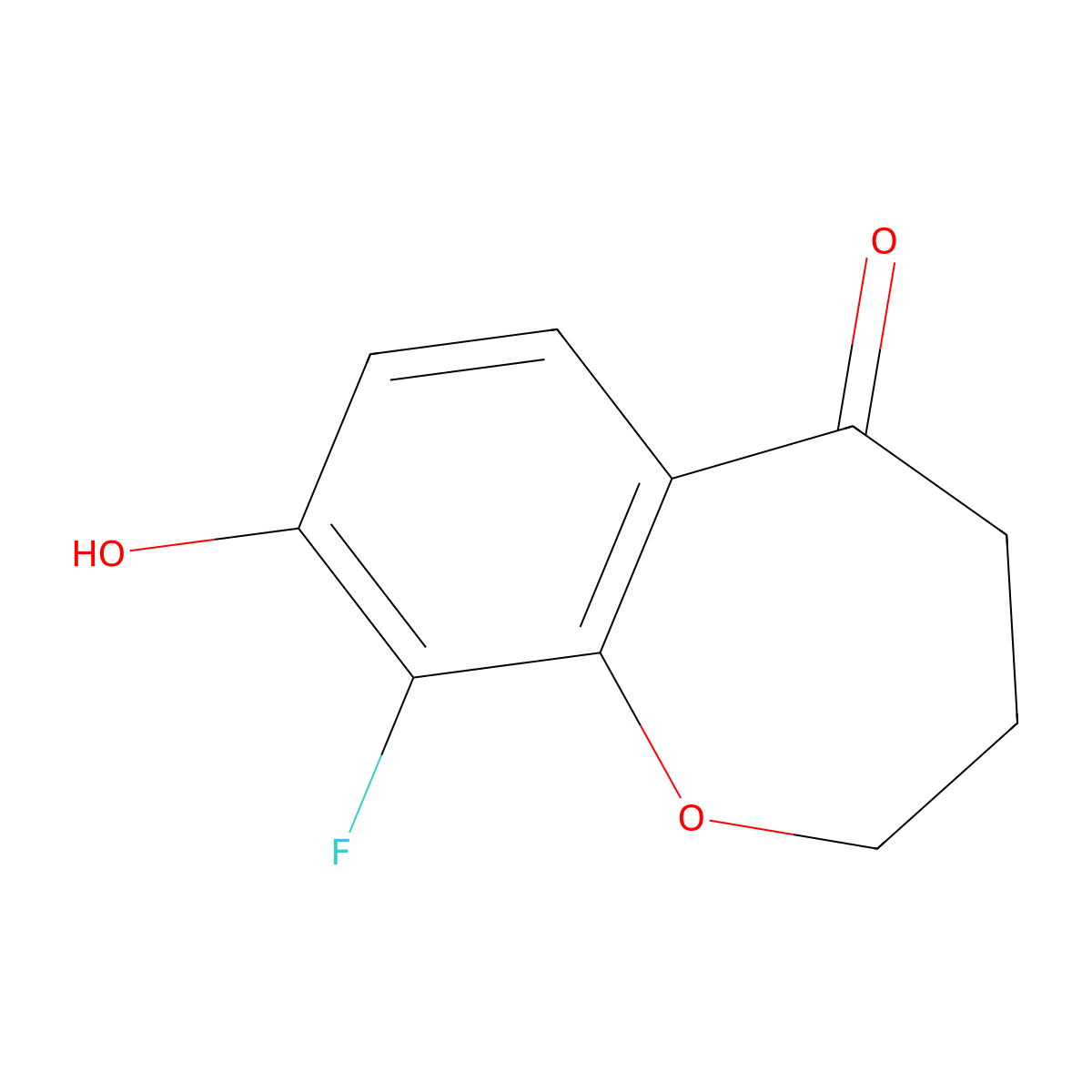 9-Fluoro-8-hydroxy-3,4-dihydrobenzo[b]oxepin-5(2H)-one molecular structure, CAS 2226905-24-2