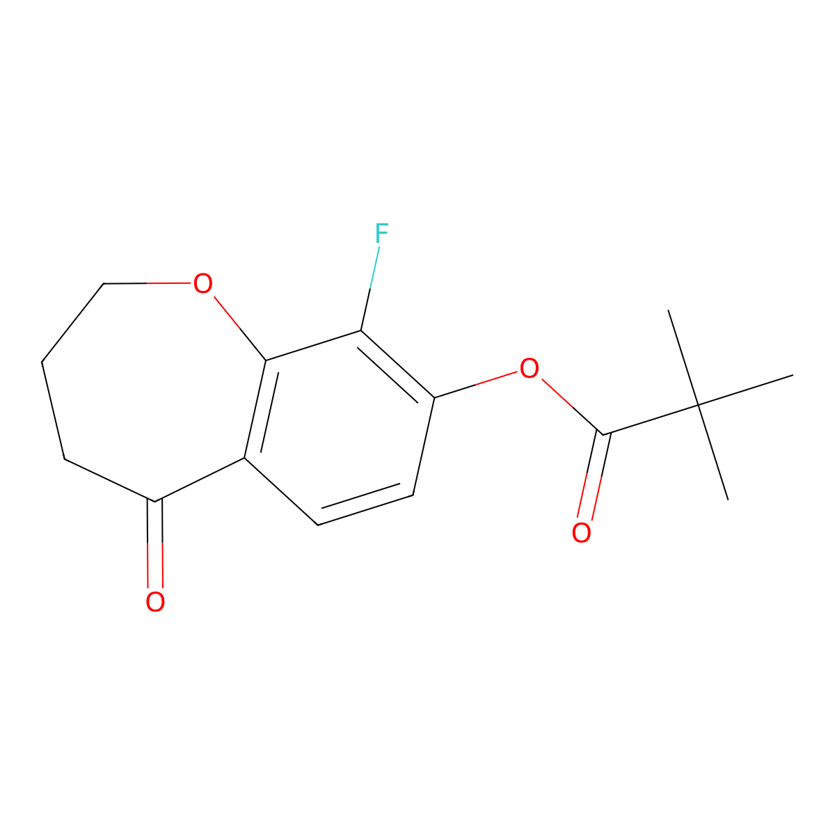 9-Fluoro-5-oxo-2,3,4,5-tetrahydrobenzo[b]oxepin-8-yl pivalate molecular structure, CAS 2226905-25-3