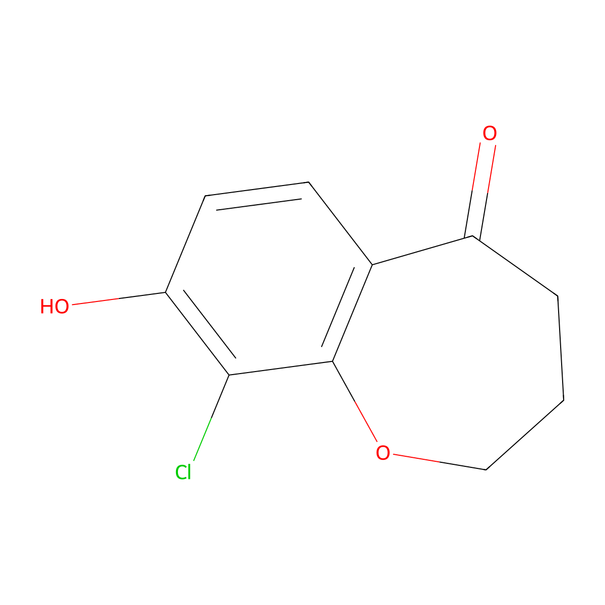 9-Chloro-8-hydroxy-3,4-dihydrobenzo[b]oxepin-5(2H)-one molecular structure, CAS 2226905-29-7