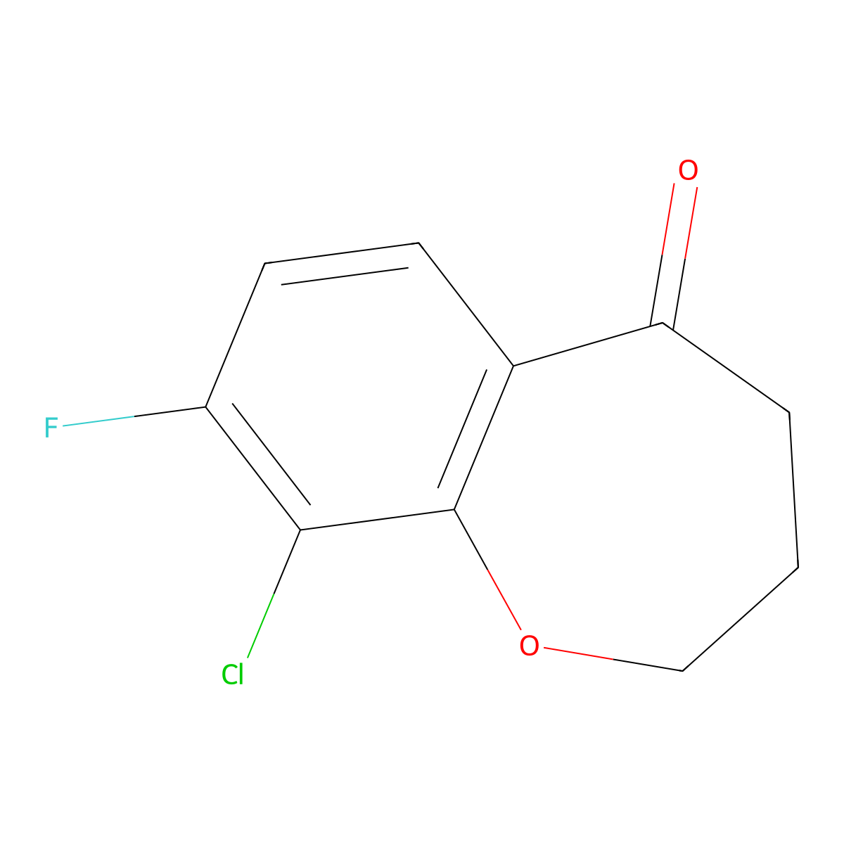 9-Chloro-8-fluoro-3,4-dihydrobenzo[b]oxepin-5(2H)-one molecular structure, CAS 2226905-30-0
