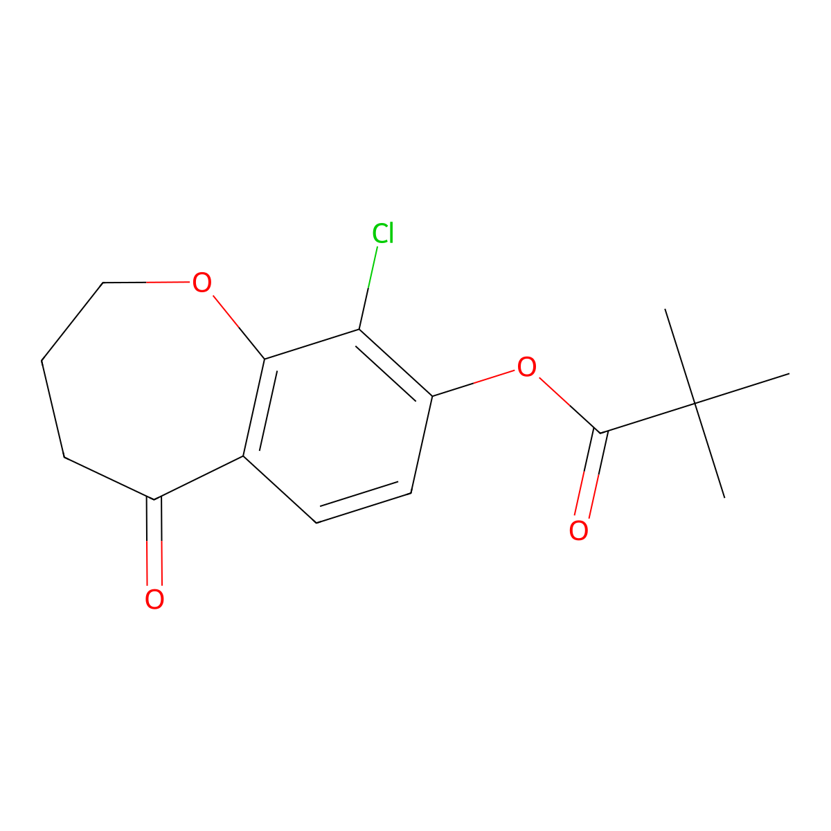9-Chloro-5-oxo-2,3,4,5-tetrahydrobenzo[b]oxepin-8-yl pivalate molecular structure, CAS 2226905-31-1