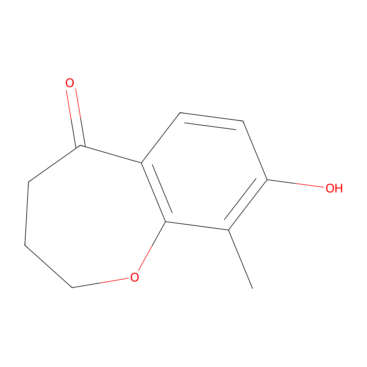 8-Hydroxy-9-methyl-3,4-dihydrobenzo[b]oxepin-5(2H)-one molecular structure, CAS 2226905-35-5