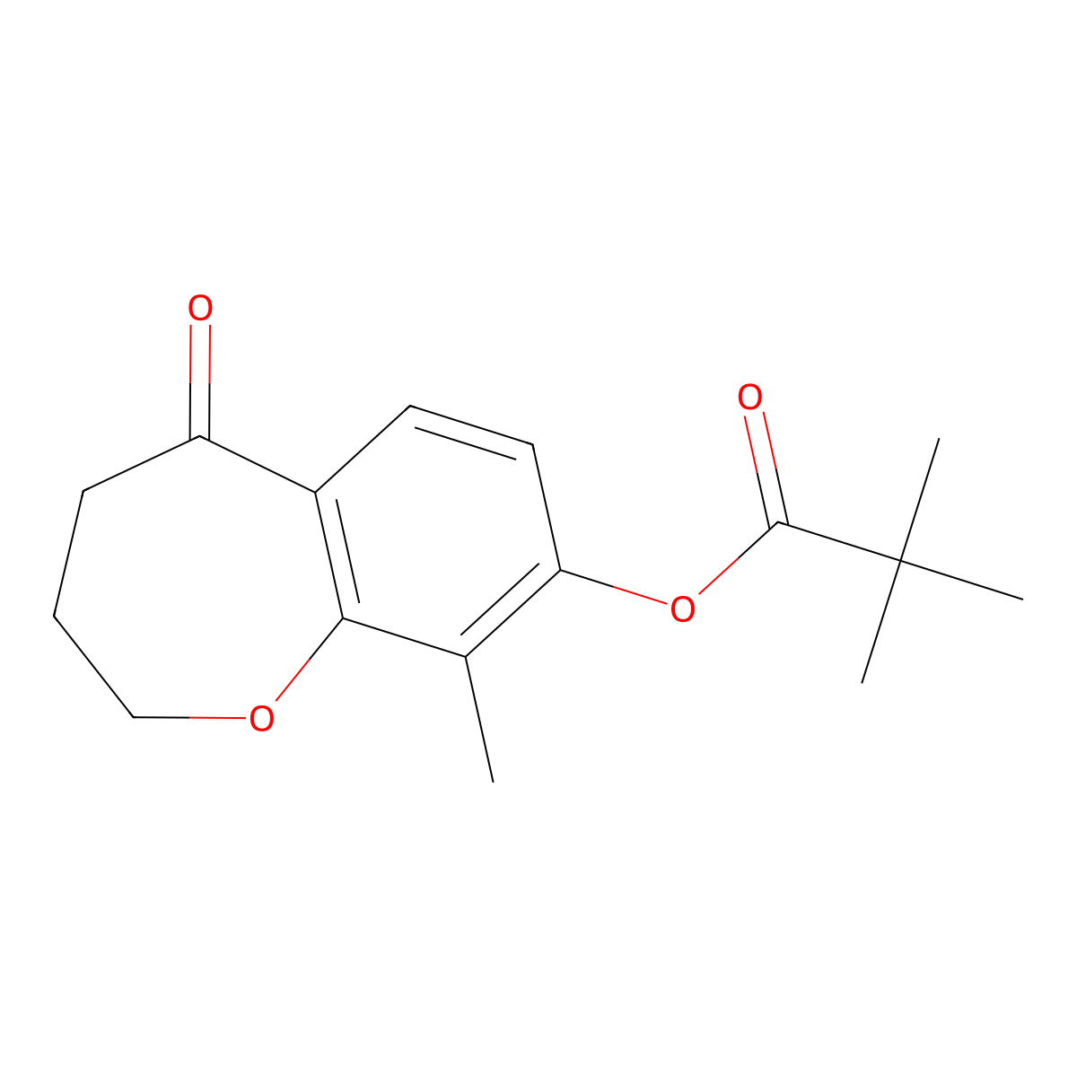 9-Methyl-5-oxo-2,3,4,5-tetrahydrobenzo[b]oxepin-8-yl pivalate molecular structure, CAS 2226905-37-7