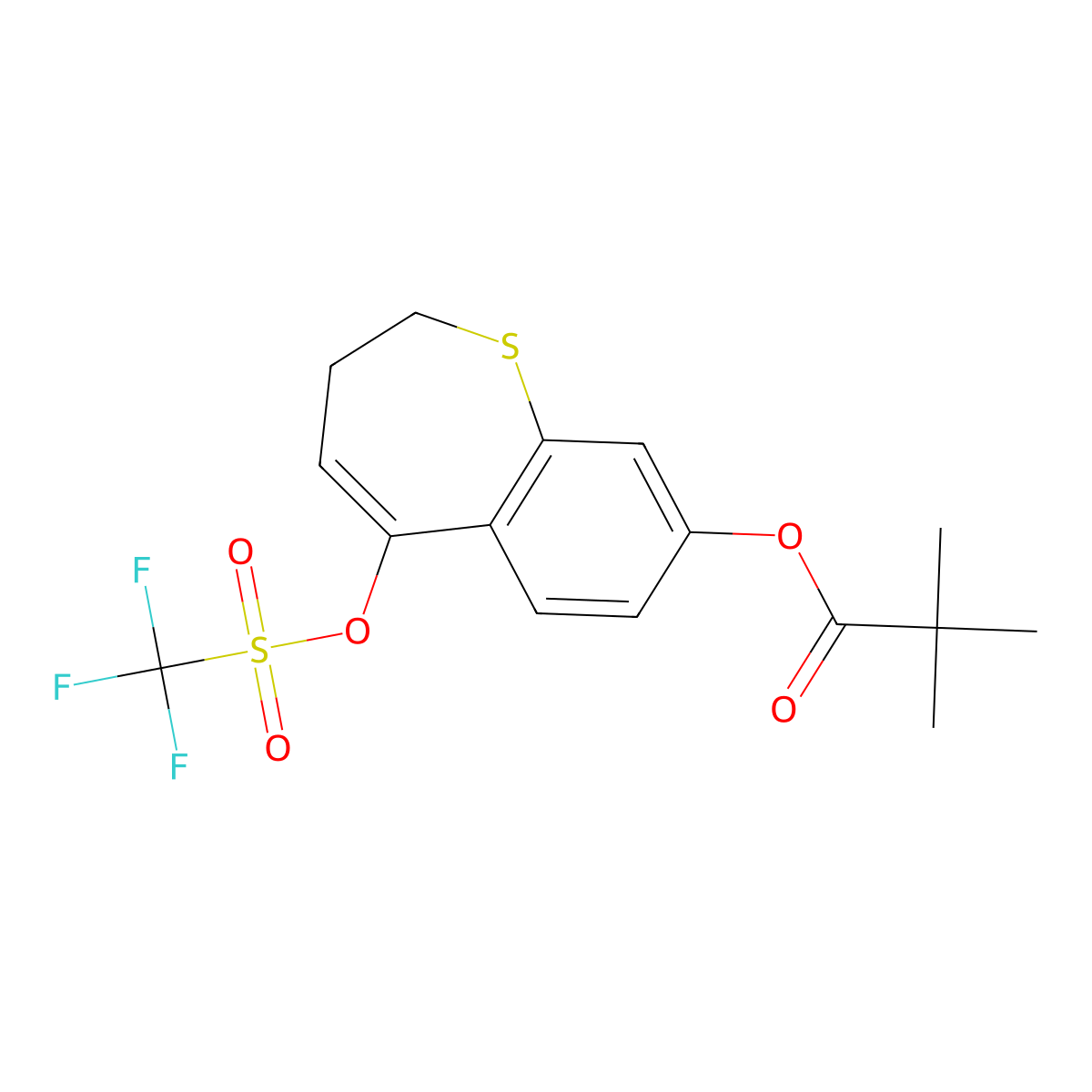 5-(((Trifluoromethyl)sulfonyl)oxy)-2,3-dihydrobenzo[b]thiepin-8-yl pivalate molecular structure, CAS 2226905-44-6