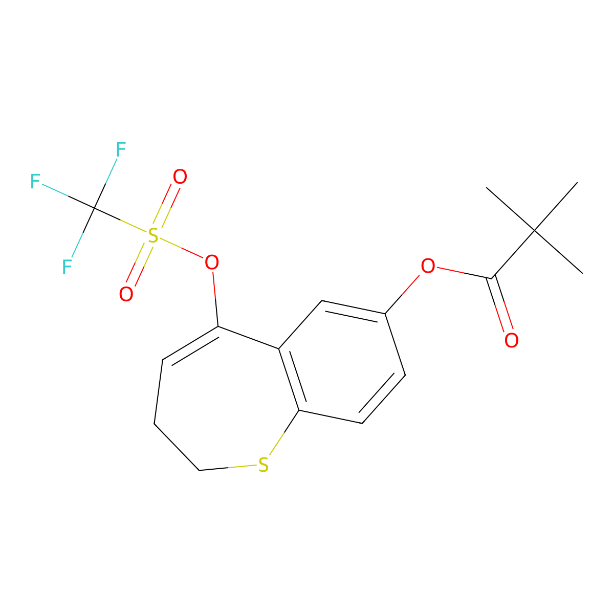 5-(((Trifluoromethyl)sulfonyl)oxy)-2,3-dihydrobenzo[b]thiepin-7-yl pivalate molecular structure, CAS 2226905-51-5