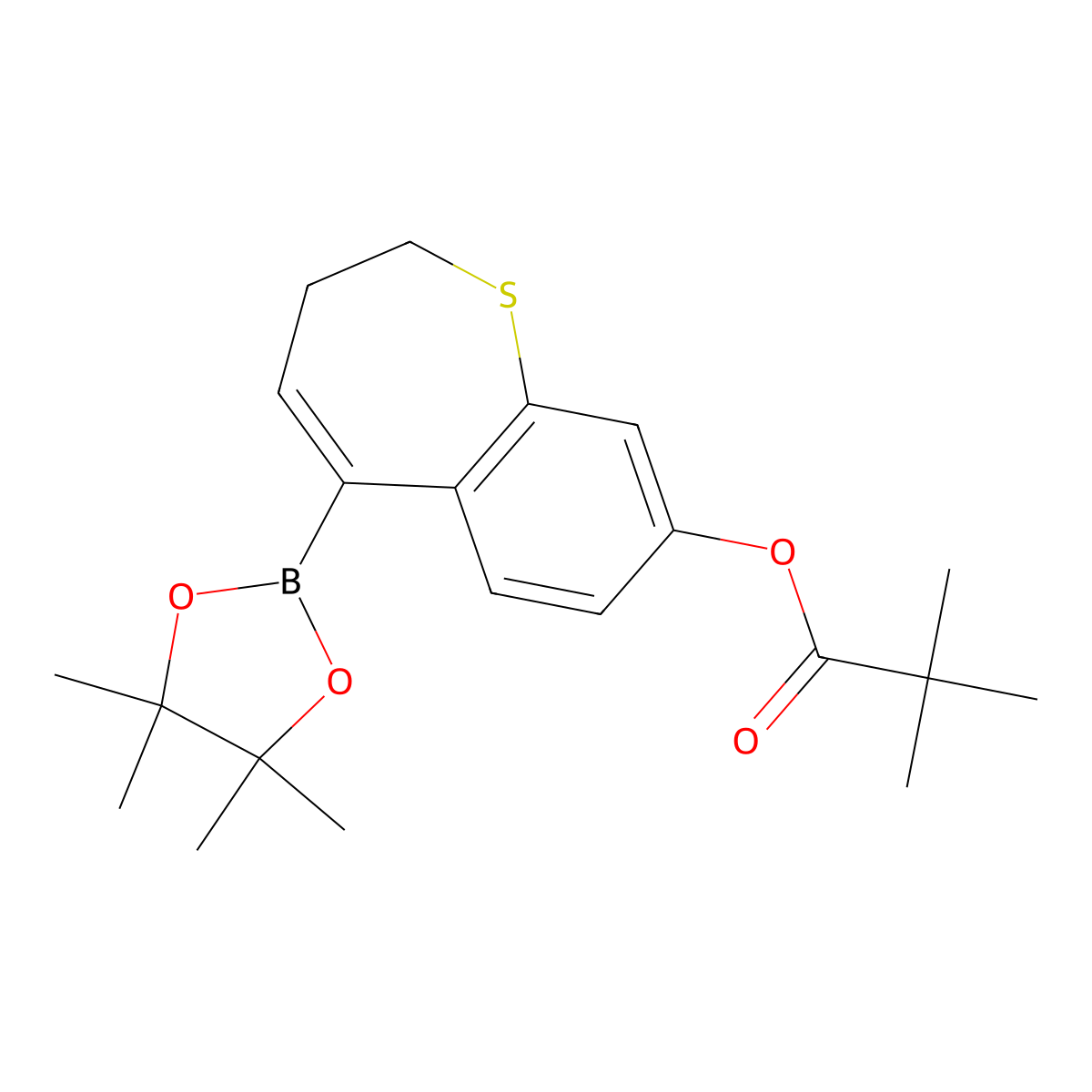 5-(4,4,5,5-Tetramethyl-1,3,2-dioxaborolan-2-yl)-2,3-dihydrobenzo[b]thiepin-8-yl pivalate molecular structure, CAS 2226905-78-6