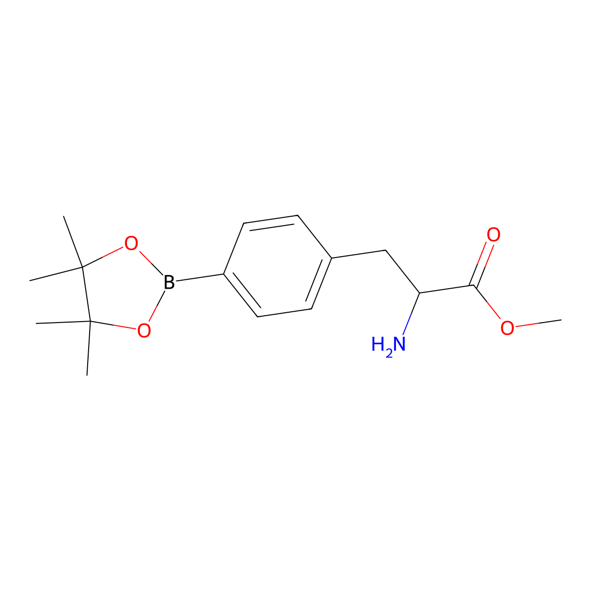 methyl (2S)-2-amino-3-[4-(tetramethyl-1,3,2-dioxaborolan-2-yl)phenyl]propanoate molecular structure, CAS 2226927-18-8