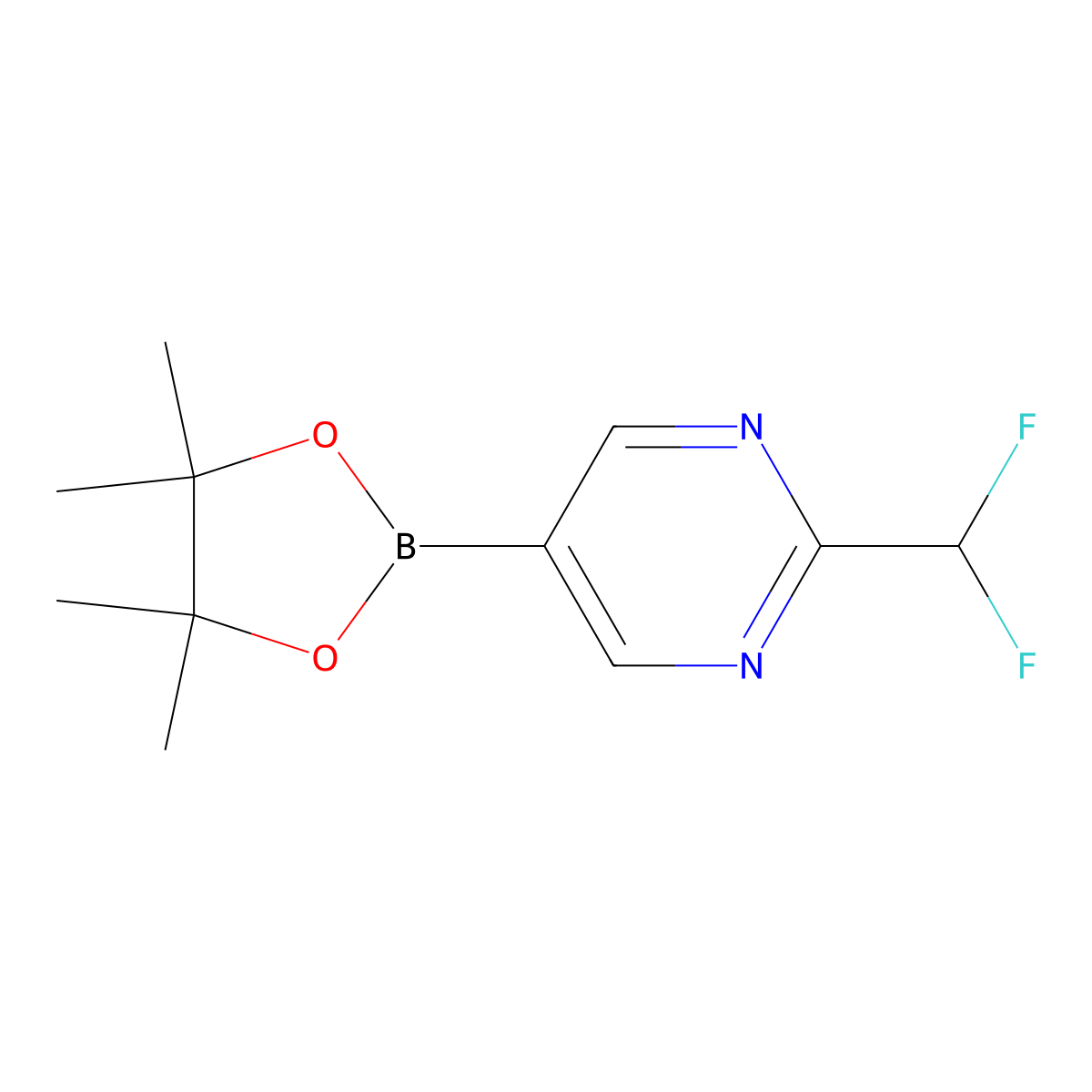 2-(Difluoromethyl)-5-(tetramethyl-1,3,2-dioxaborolan-2-yl)pyrimidine molecular structure, CAS 2226974-26-9