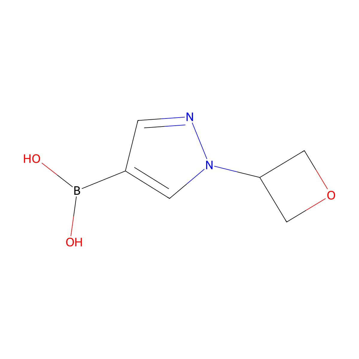 (1-(Oxetan-3-yl)-1H-pyrazol-4-yl)boronic acid molecular structure, CAS 2226987-43-3