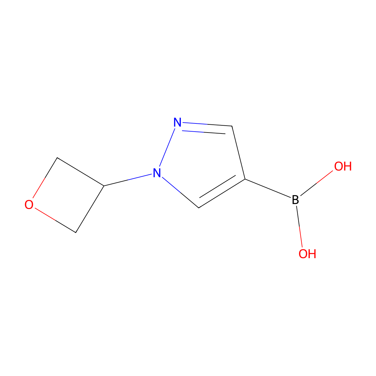 (1-(Oxetan-3-yl)-1H-pyrazol-4-yl)boronic acid molecular structure, CAS 2226987-43-3