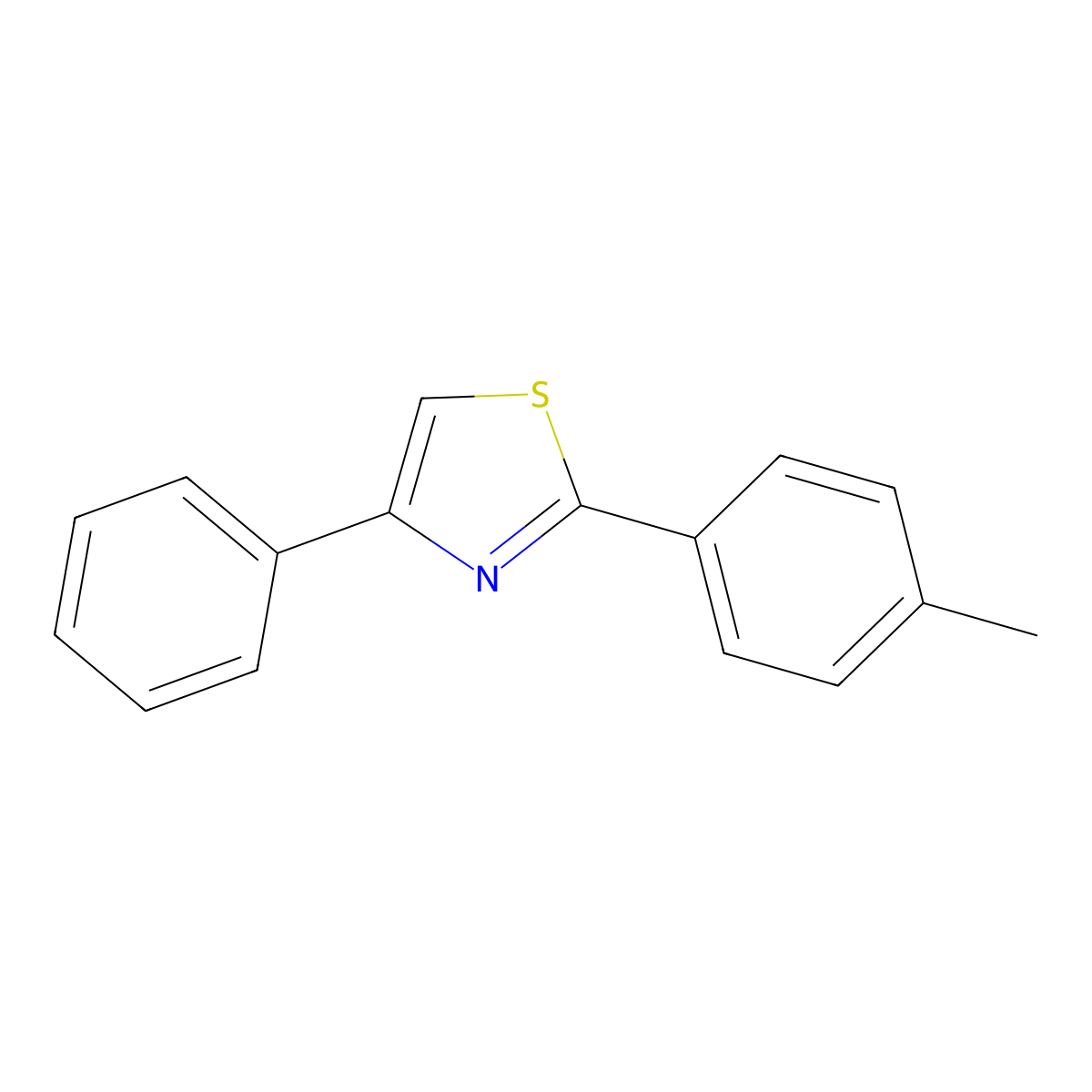 4-Phenyl-2-(p-tolyl)thiazole molecular structure, CAS 2227-61-4