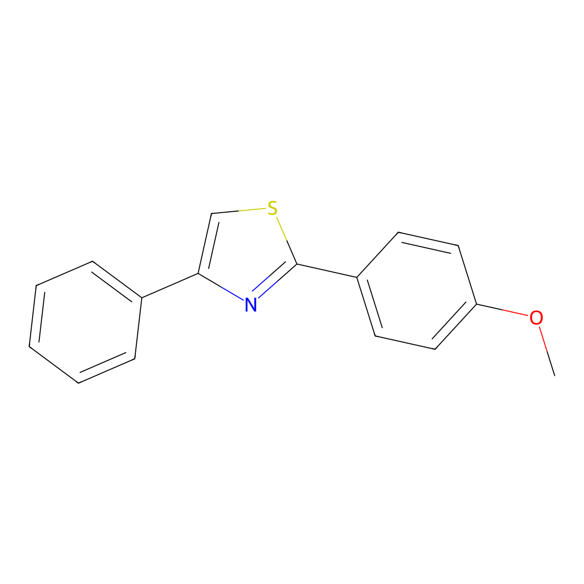2-(4-Methoxyphenyl)-4-phenylthiazole molecular structure, CAS 2227-71-6