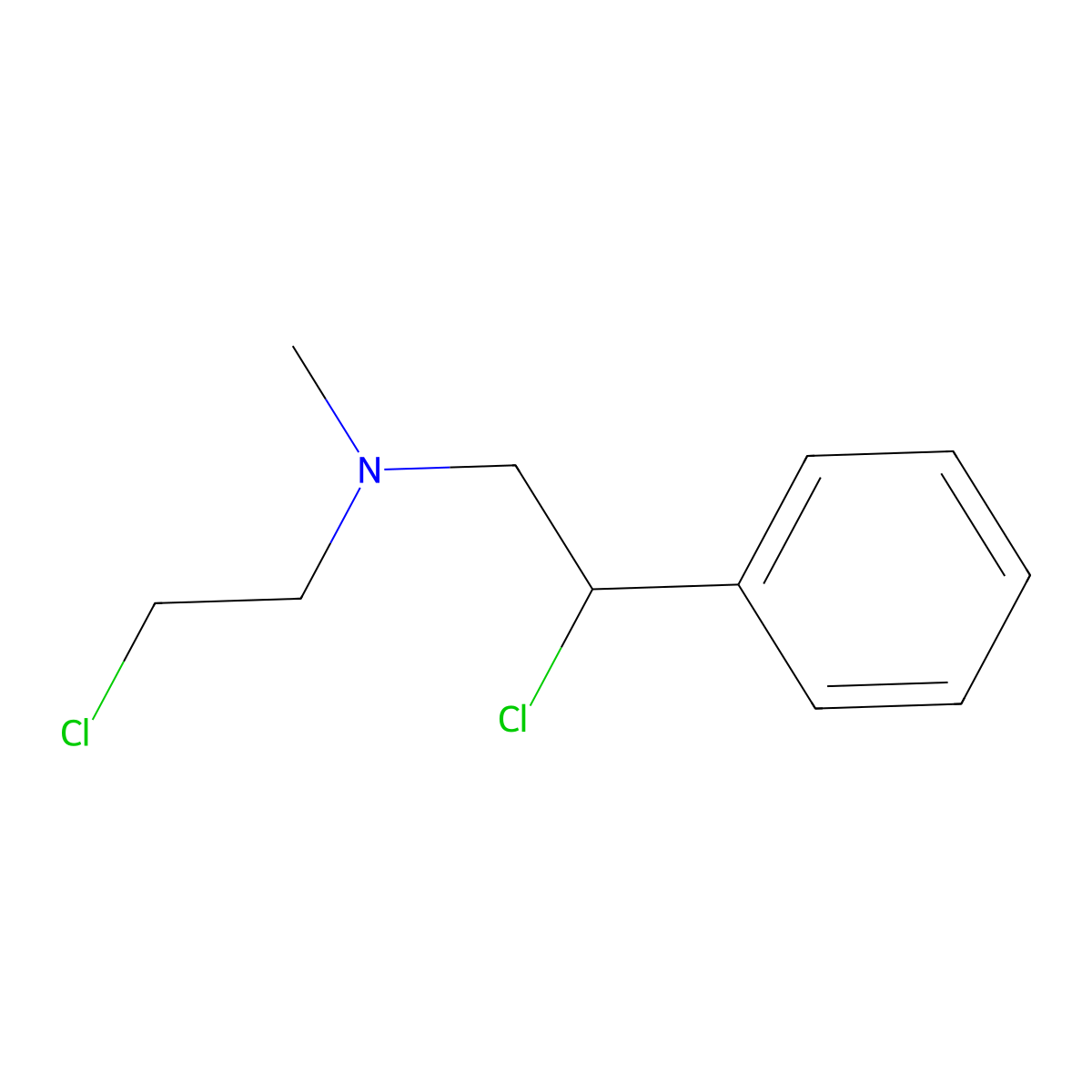 2-chloro-N-(2-chloroethyl)-N-methyl-2-phenylethanamine molecular structure, CAS 22270-22-0