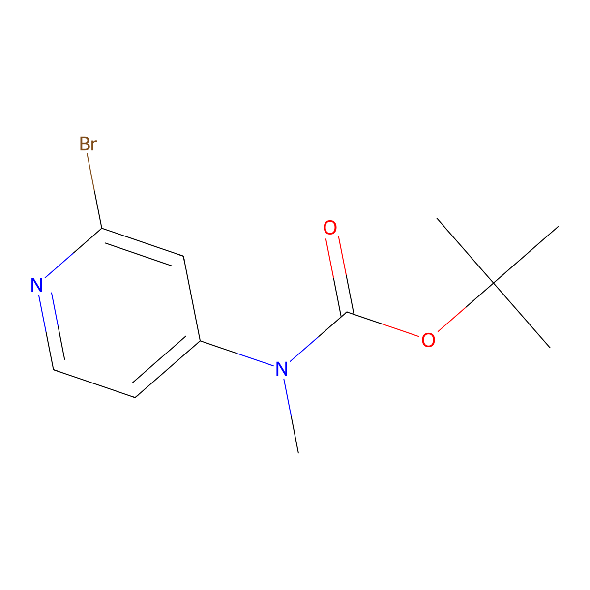 tert-butyl N-(2-bromopyridin-4-yl)-N-methylcarbamate molecular structure, CAS 2227010-56-0