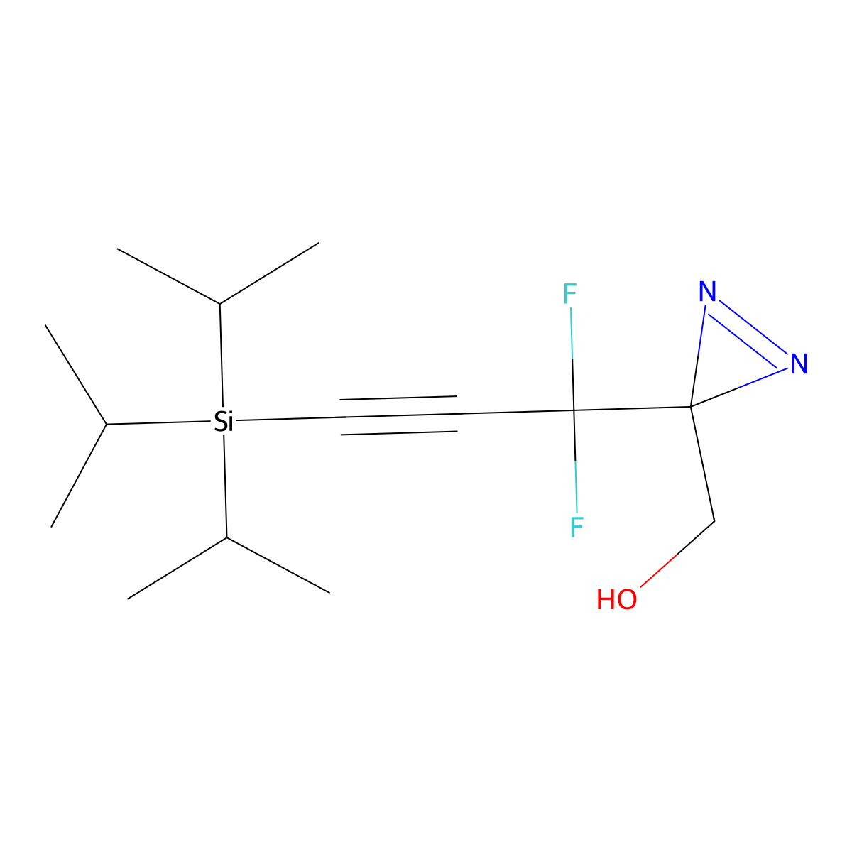 3-[1,1-Difluoro-3-[tris(1-methylethyl)silyl]-2-propyn-1-yl]-3H-diazirine-3-methanol molecular structure, CAS 2227014-08-4