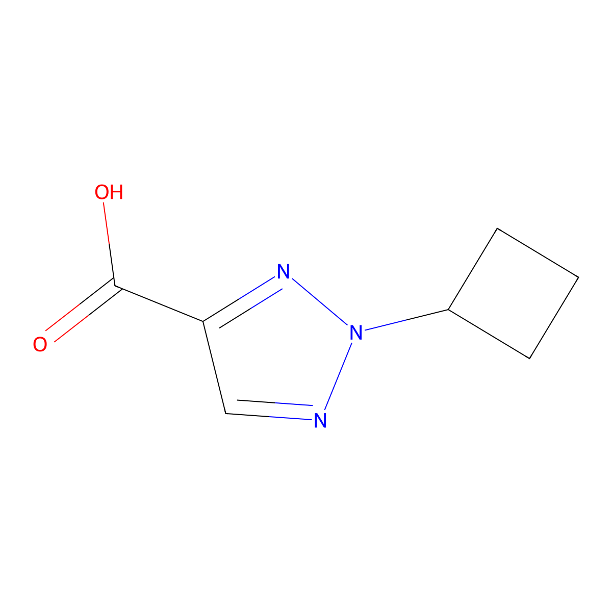 2-cyclobutyl-2H-1,2,3-triazole-4-carboxylic acid molecular structure, CAS 2227015-13-4