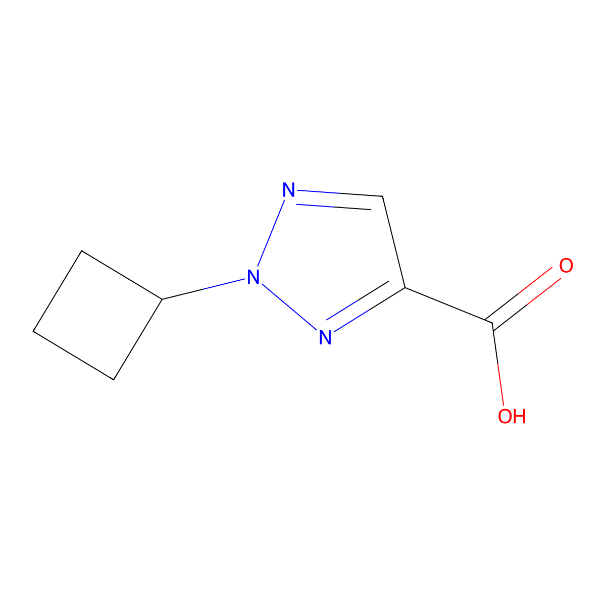 2-cyclobutyl-2H-1,2,3-triazole-4-carboxylic acid molecular structure, CAS 2227015-13-4