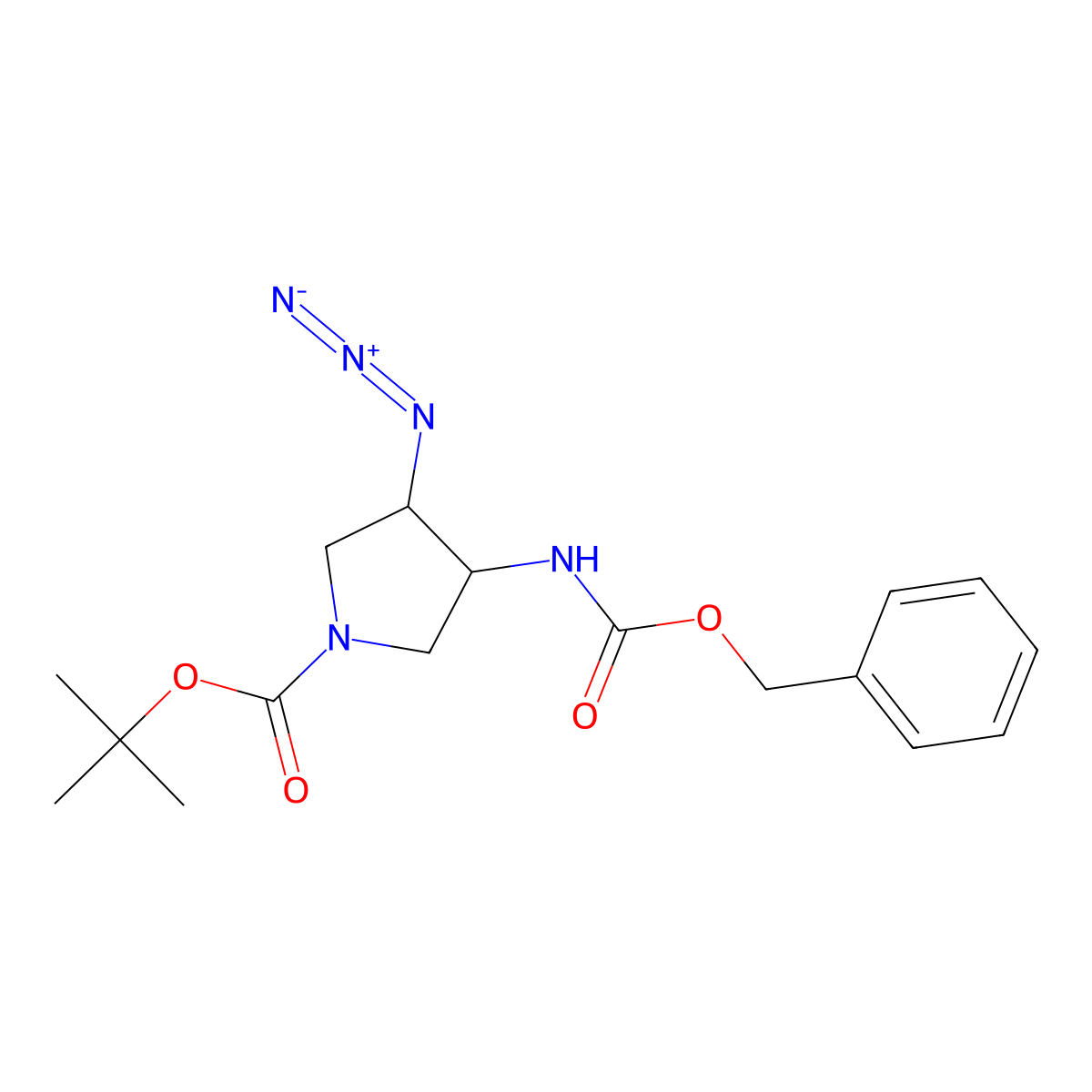 Cis-tert-butyl 3-azido-4-(benzyloxycarbonyl)pyrrolidine-1-carboxylate molecular structure, CAS 2227035-88-1