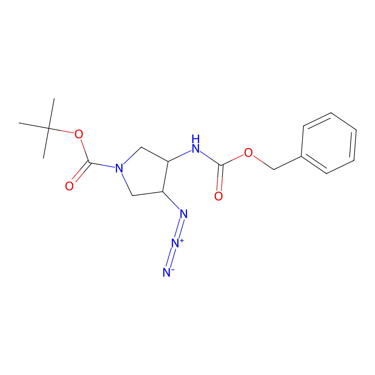 Cis-tert-butyl 3-azido-4-(benzyloxycarbonyl)pyrrolidine-1-carboxylate molecular structure, CAS 2227035-88-1