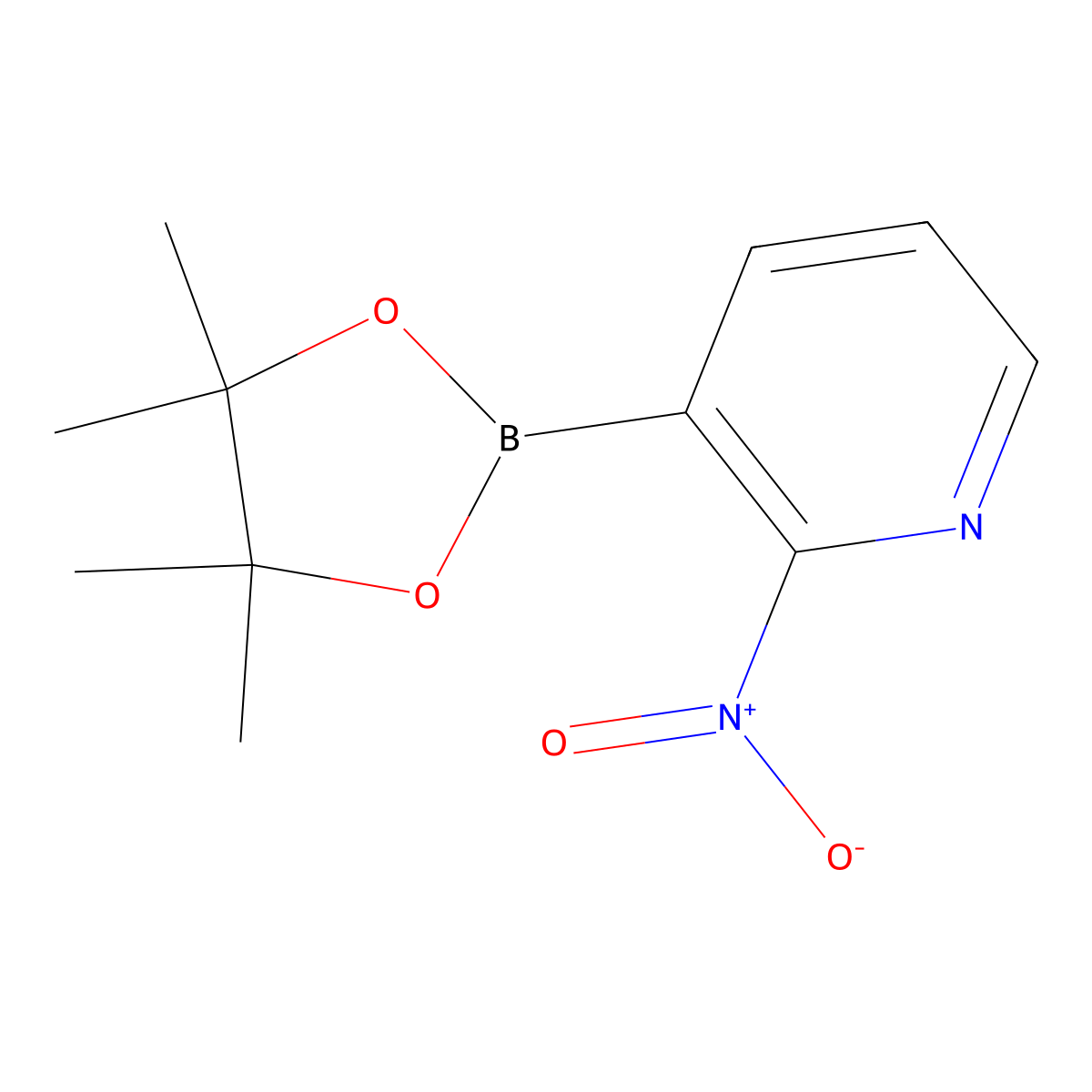 2-Nitro-3-(tetramethyl-1,3,2-dioxaborolan-2-yl)pyridine molecular structure, CAS 2227082-58-6