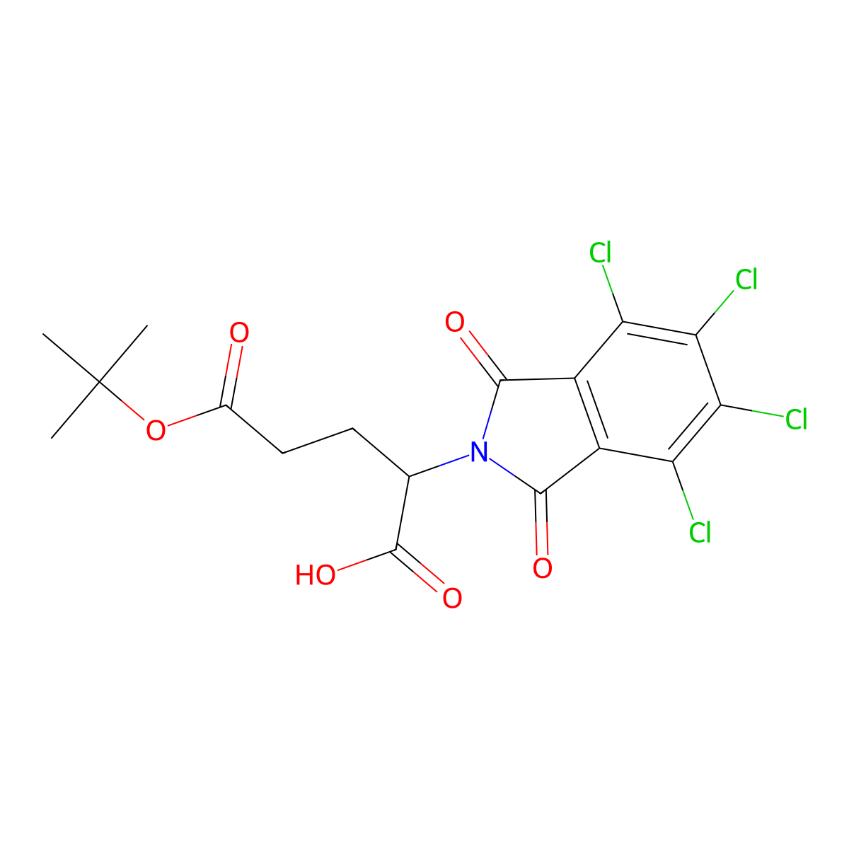 5-(Tert-butoxy)-5-oxo-2-(4,5,6,7-tetrachloro-1,3-dioxo-2,3-dihydro-1h-isoindol-2-yl)pentanoic acid molecular structure, CAS 2227107-17-5