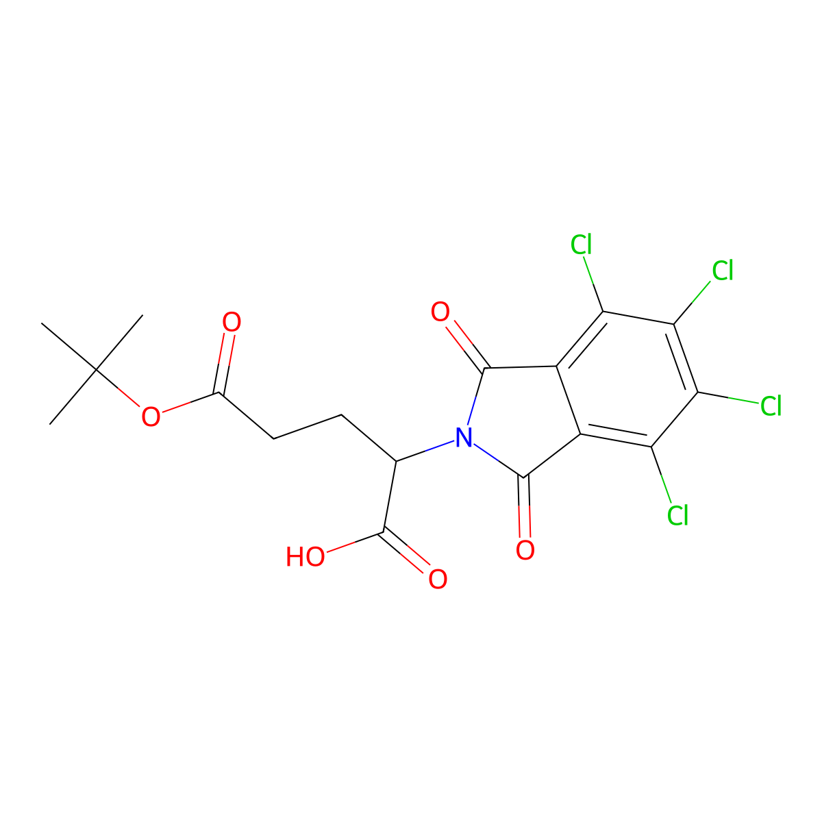 5-(Tert-butoxy)-5-oxo-2-(4,5,6,7-tetrachloro-1,3-dioxo-2,3-dihydro-1h-isoindol-2-yl)pentanoic acid molecular structure, CAS 2227107-17-5
