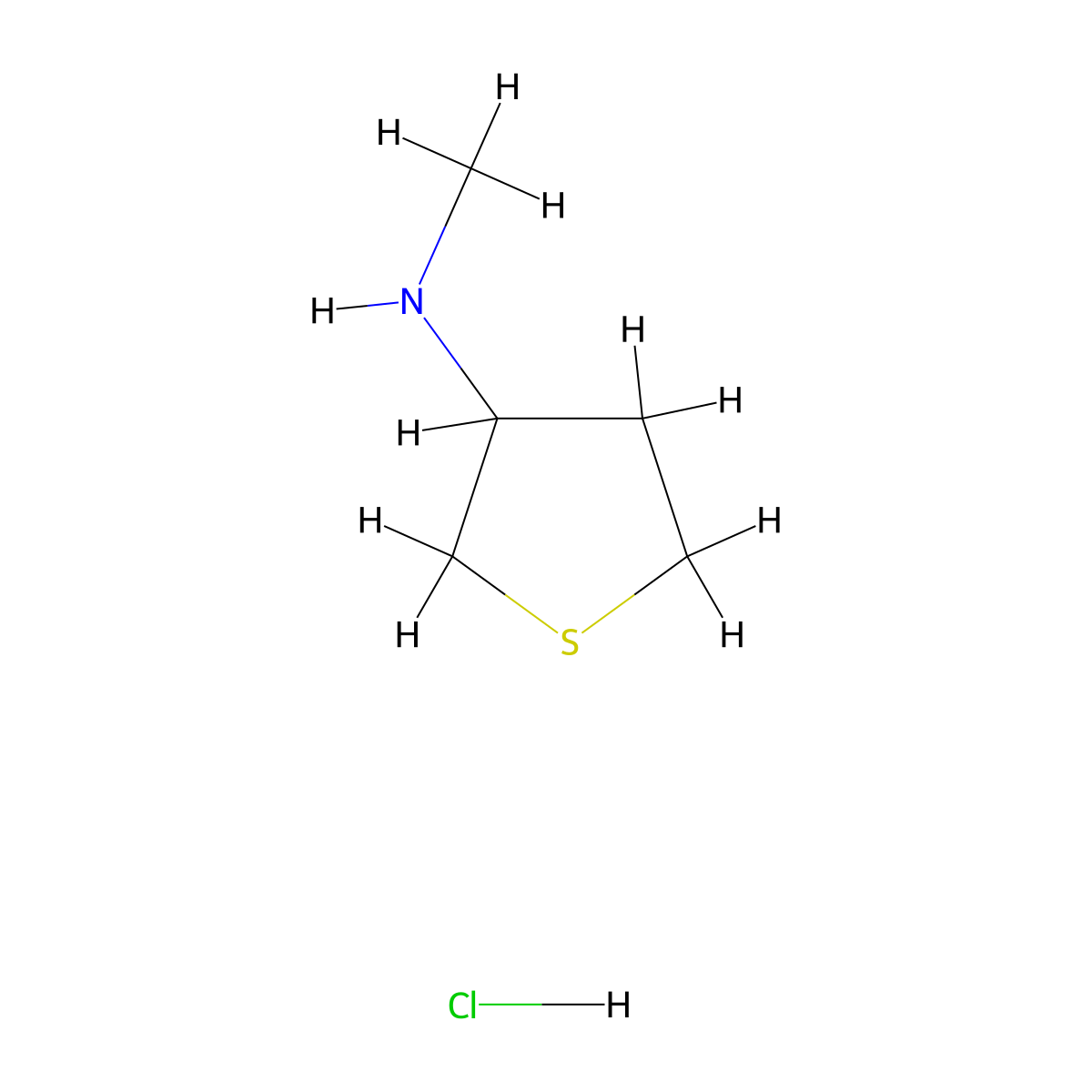 N-methylthiolan-3-amine hydrochloride molecular structure, CAS 2227107-35-7
