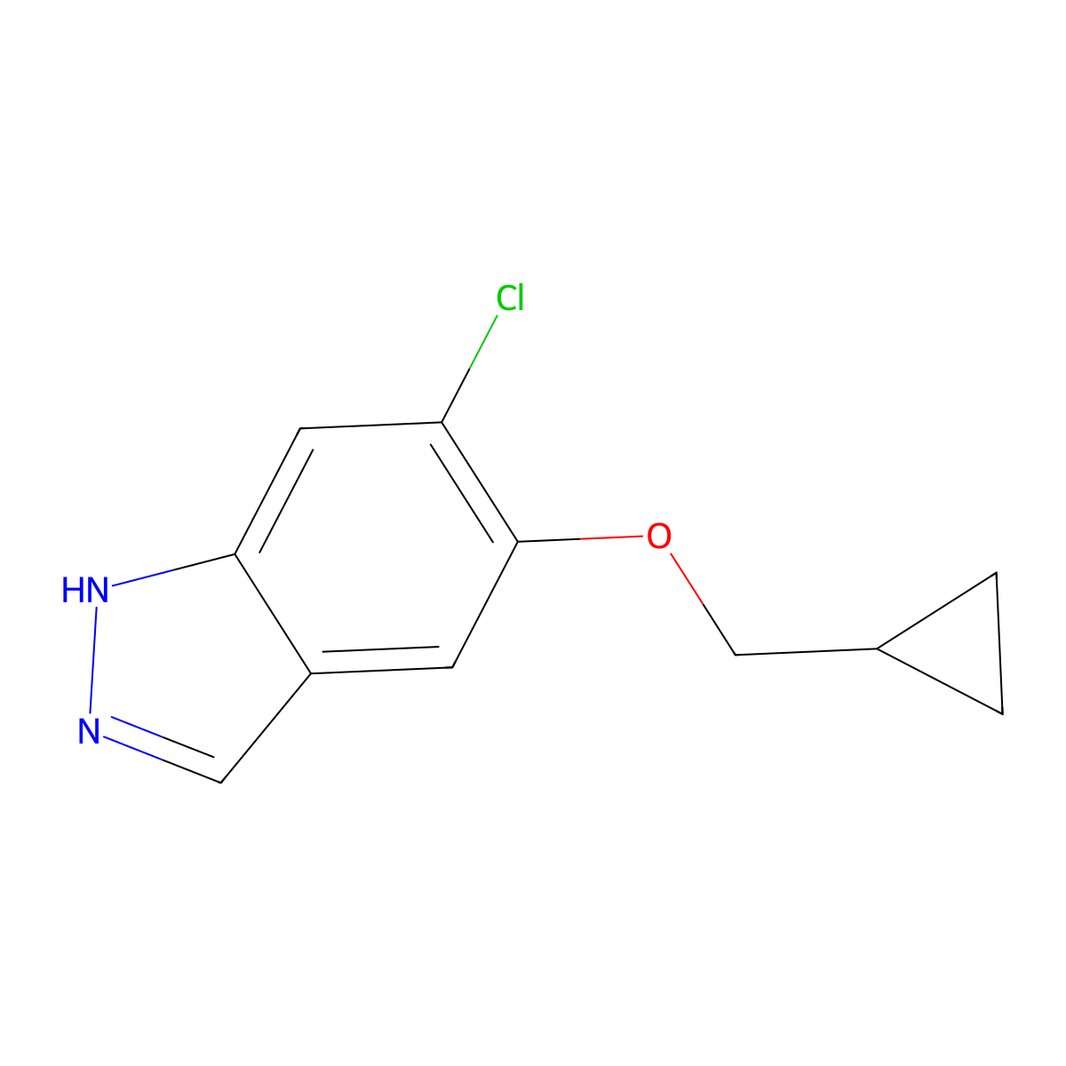 6-Chloro-5-(cyclopropylmethoxy)-1h-indazole molecular structure, CAS 2227107-60-8