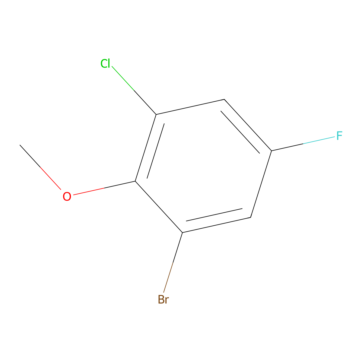 2-Bromo-6-chloro-4-fluoroanisole molecular structure, CAS 222712-93-8