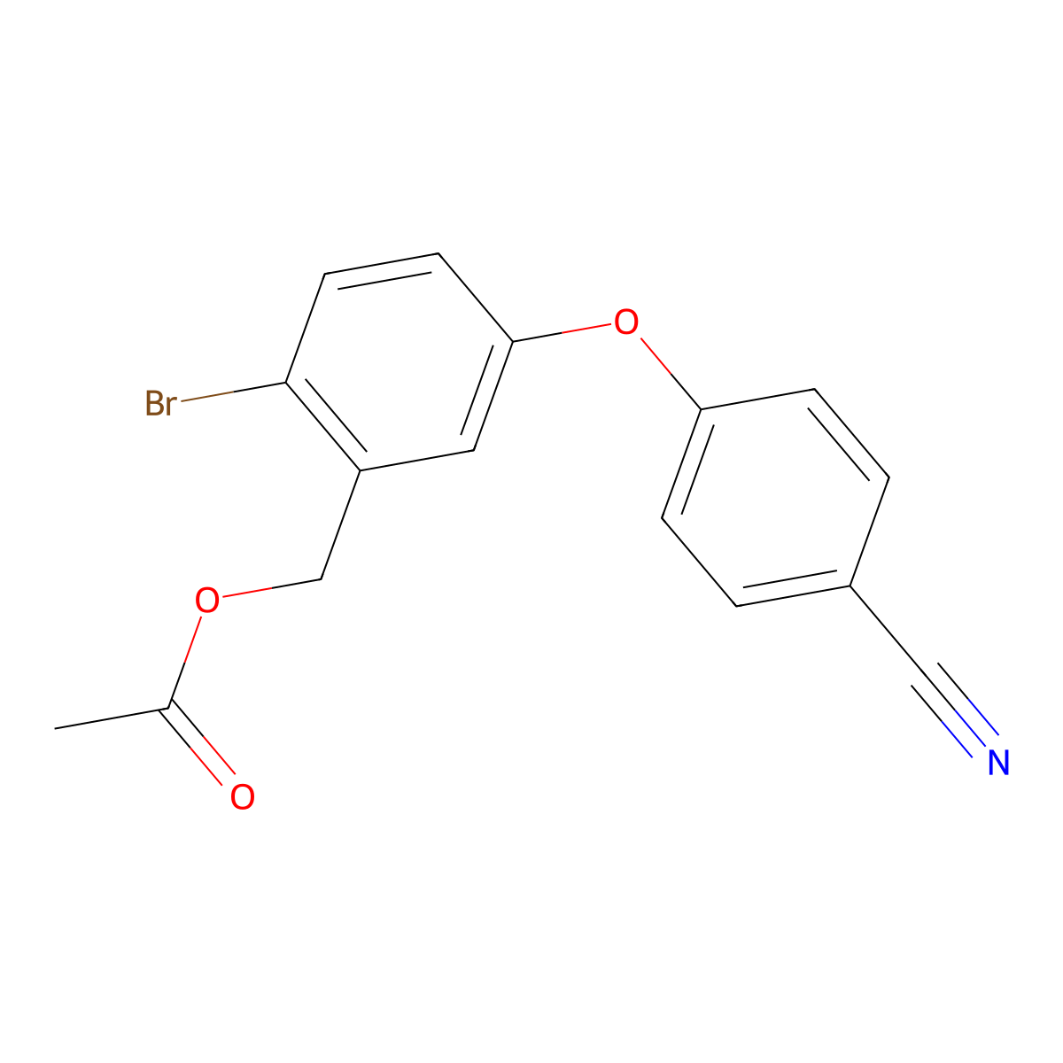 2-Bromo-5-(4-cyanophenoxy)benzyl acetate molecular structure, CAS 2227126-09-0