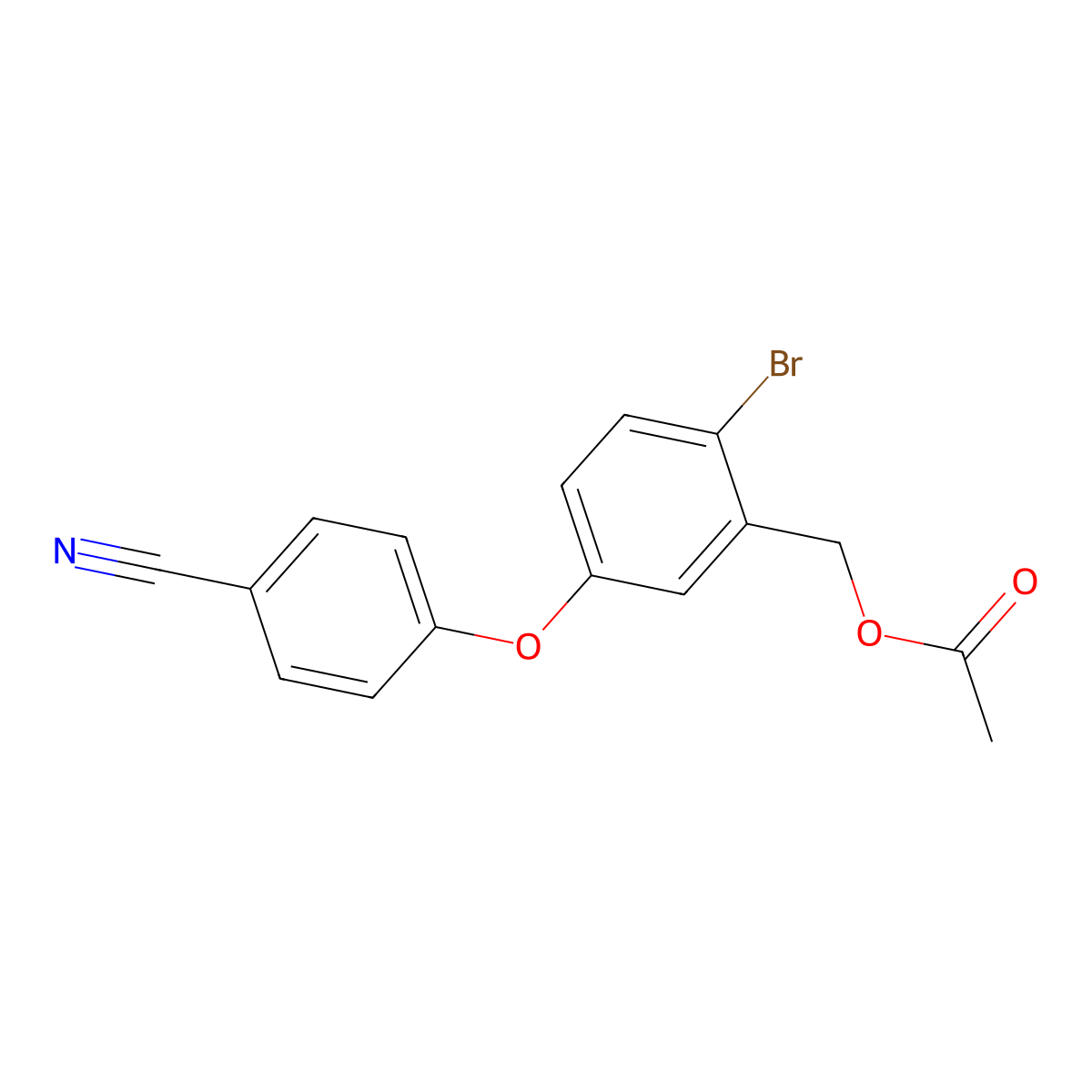 2-Bromo-5-(4-cyanophenoxy)benzyl acetate molecular structure, CAS 2227126-09-0