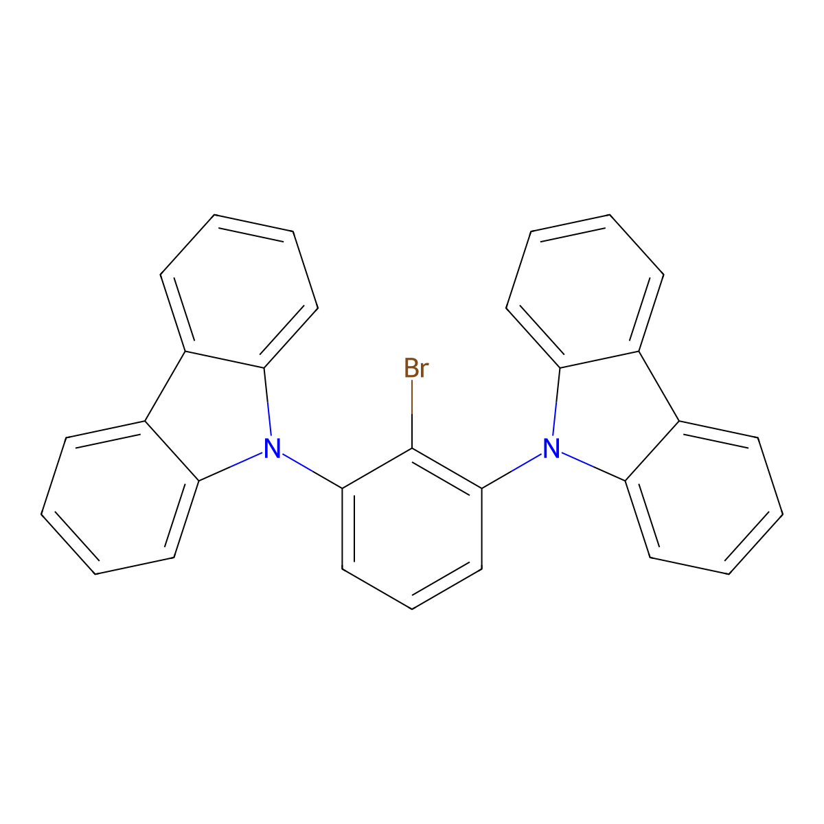 9,9'-(2-Bromo-1,3-phenylene)bis(9H-carbazole) molecular structure, CAS 2227146-17-8
