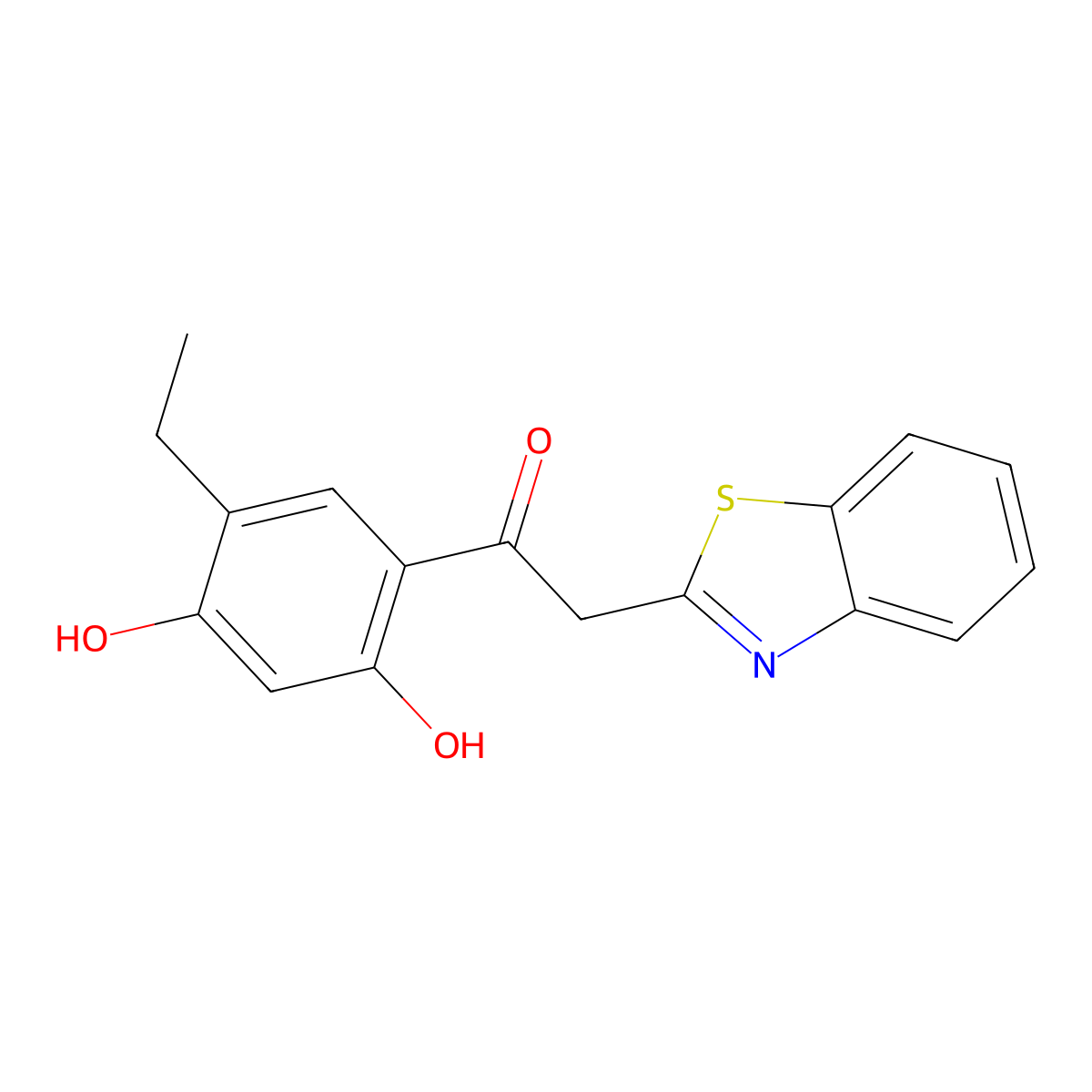 2-(1,3-Benzothiazol-2-yl)-1-(5-ethyl-2,4-dihydroxyphenyl)ethanone molecular structure, CAS 222715-96-0