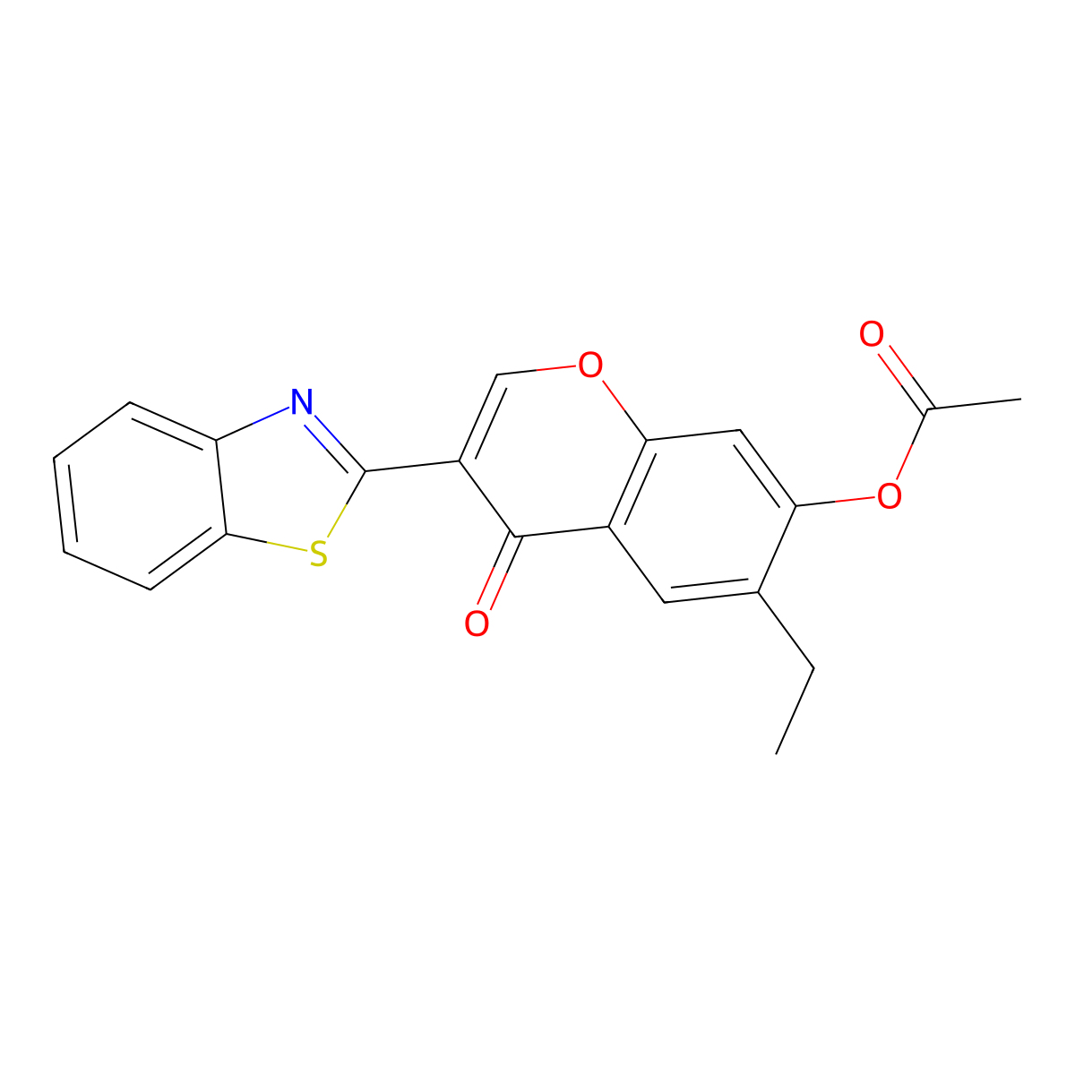 3-(1,3-benzothiazol-2-yl)-6-ethyl-4-oxo-4H-chromen-7-yl acetate molecular structure, CAS 222715-98-2