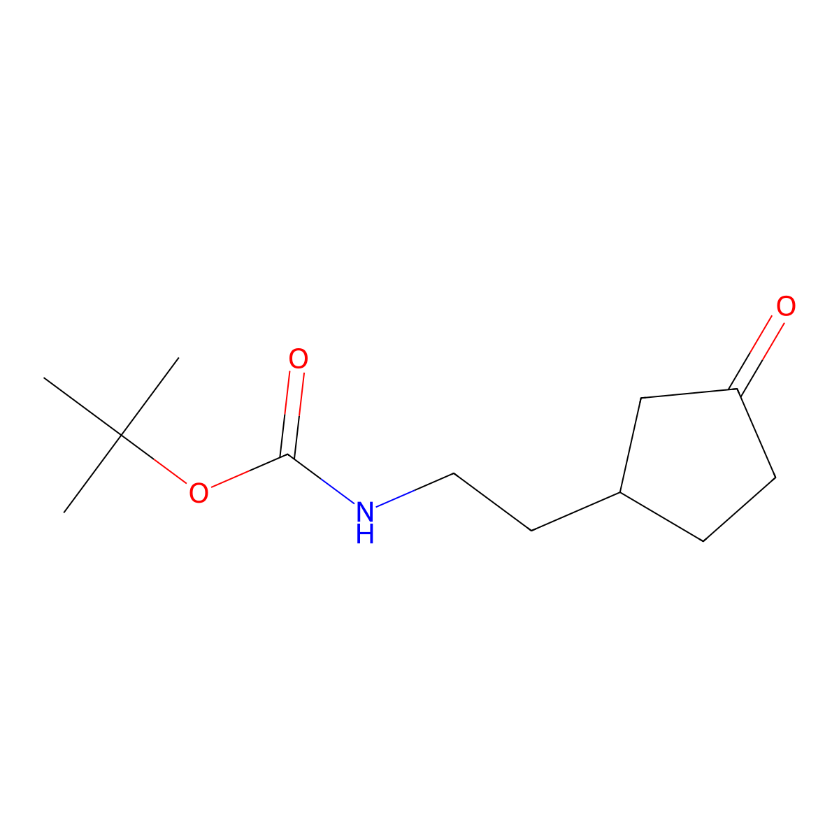 tert-butyl N-(2-(3-oxocyclopentyl)ethyl)carbamate molecular structure, CAS 2227154-95-0