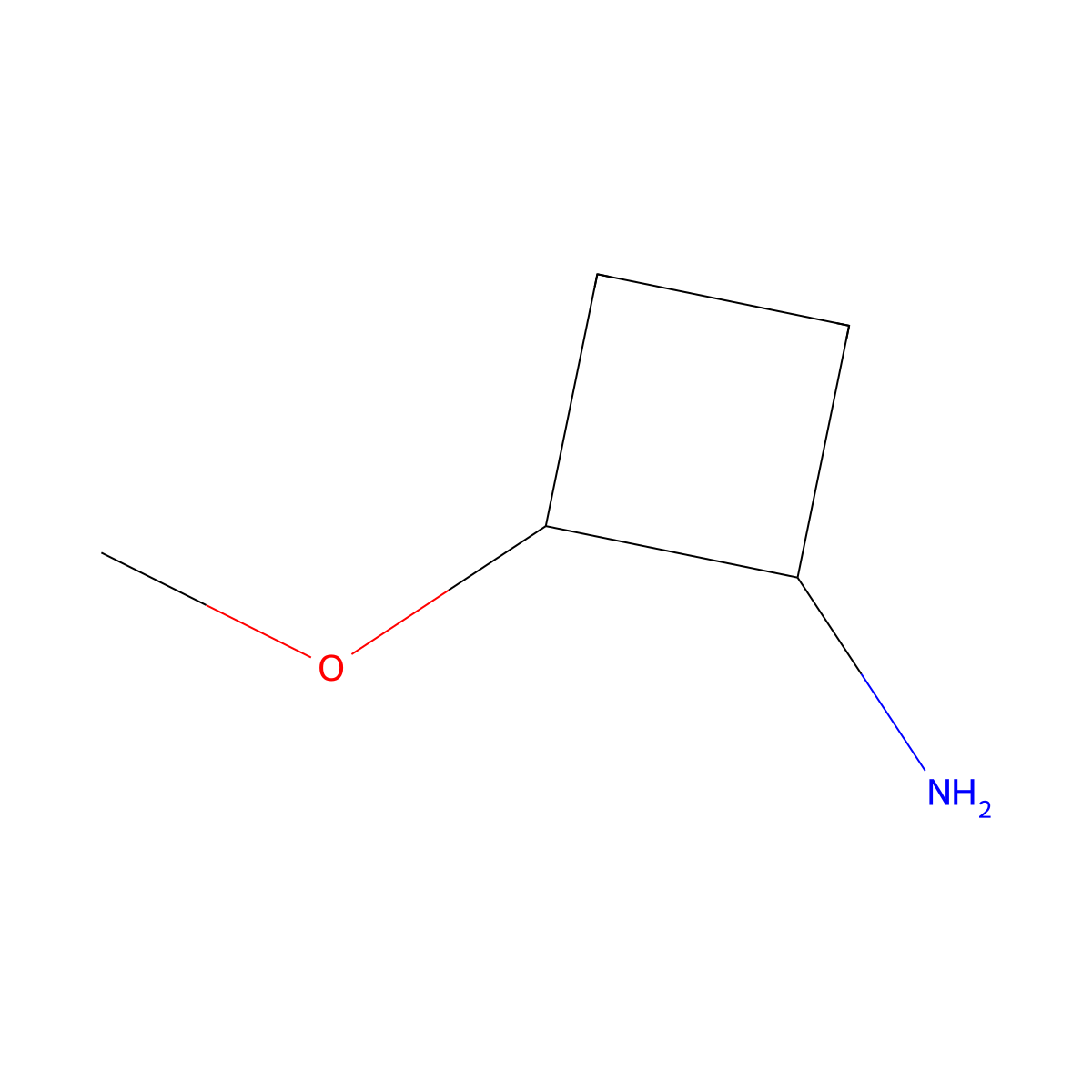 (1S, 2R)-2-Methoxy-cyclobutylamine molecular structure, CAS 2227197-29-5