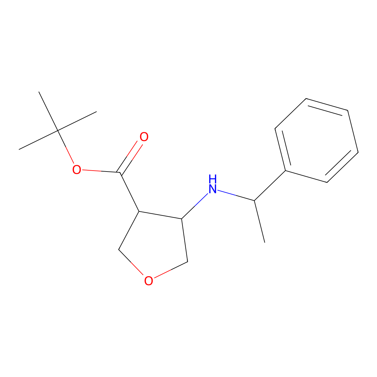 tert-butyl cis-4-[[(1S)-1-phenylethyl]amino]tetrahydrofuran-3-carboxylate molecular structure, CAS 2227197-33-1