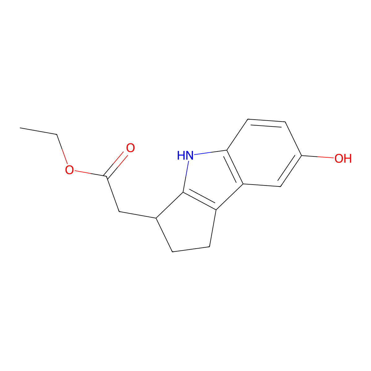 Ethyl (R)-2-(7-hydroxy-1,2,3,4-tetrahydrocyclopenta[b]indol-3-yl)acetate molecular structure, CAS 2227197-49-9