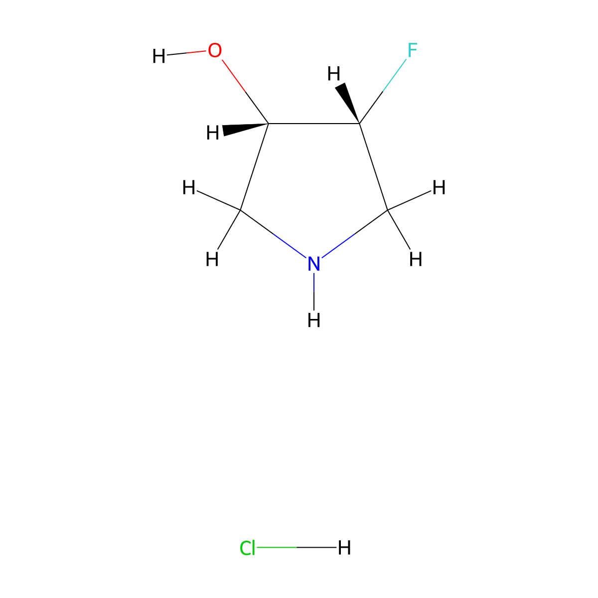 (3S,4R)-4-Fluoropyrrolidin-3-ol hydrochloride molecular structure, CAS 2227197-50-2