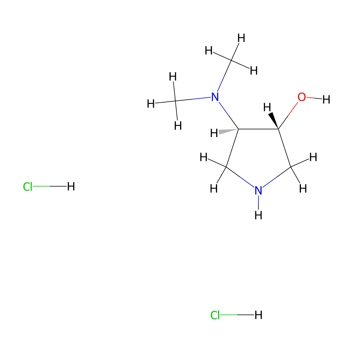 trans-4-(Dimethylamino)pyrrolidin-3-ol molecular structure, CAS 2227197-57-9