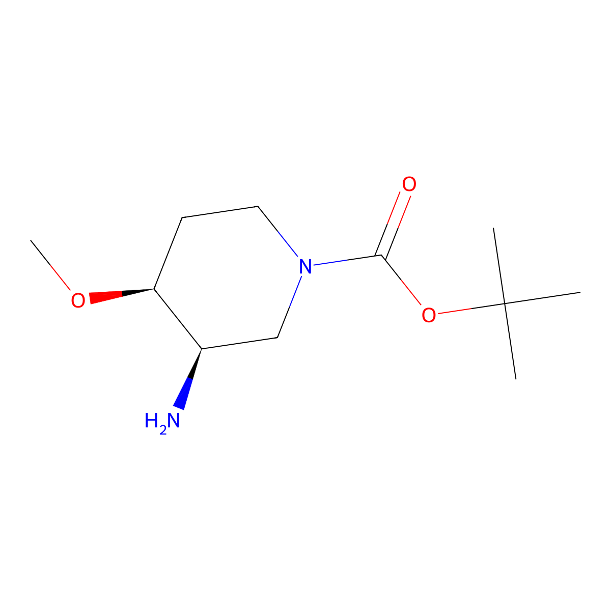 tert-Butyl (3R,4S)-3-amino-4-methoxypiperidine-1-carboxylate molecular structure, CAS 2227197-65-9