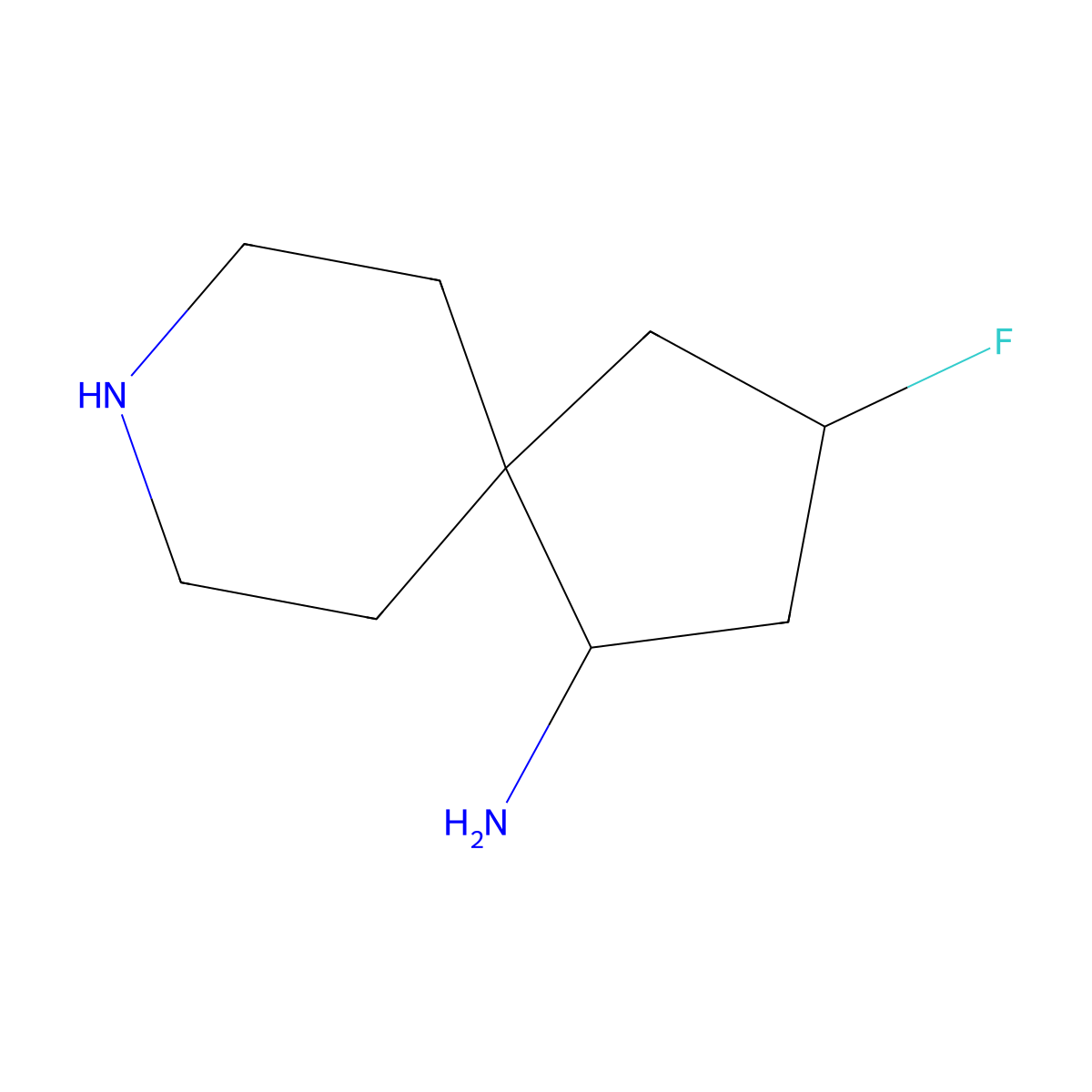 (1S,3R)-3-Fluoro-8-azaspiro[4.5]decan-1-amine molecular structure, CAS 2227197-68-2