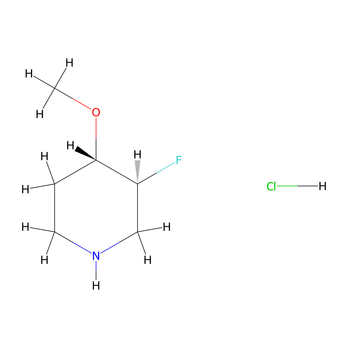(3S,4S)-3-fluoro-4-methoxypiperidine hydrochloride molecular structure, CAS 2227197-74-0