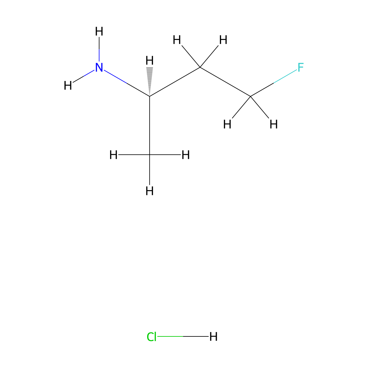 (2R)-4-fluorobutan-2-amine hydrochloride molecular structure, CAS 2227197-84-2