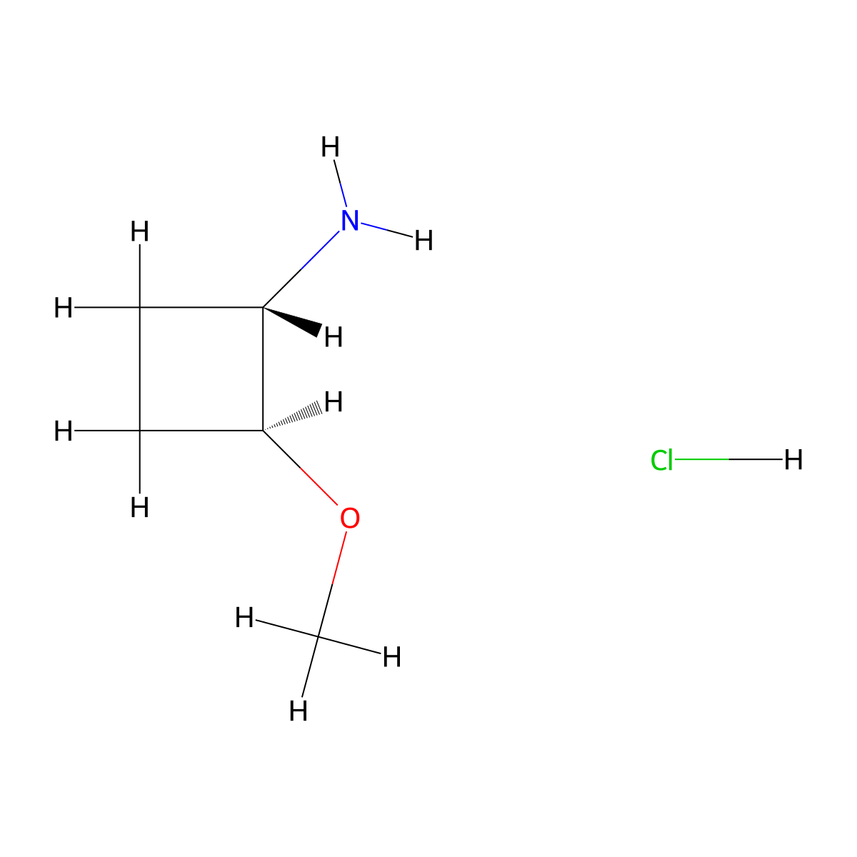 (1S,2S)-2-methoxycyclobutanamine;hydrochloride molecular structure, CAS 2227197-86-4